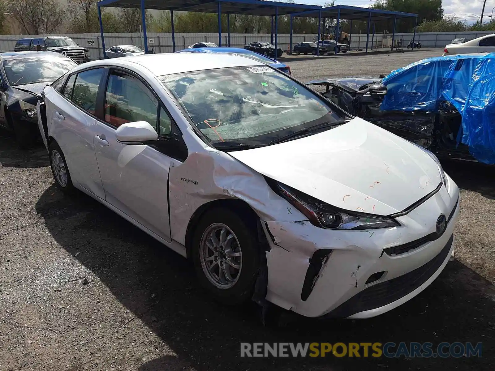 1 Photograph of a damaged car JTDKAMFU7M3128814 TOYOTA PRIUS 2021