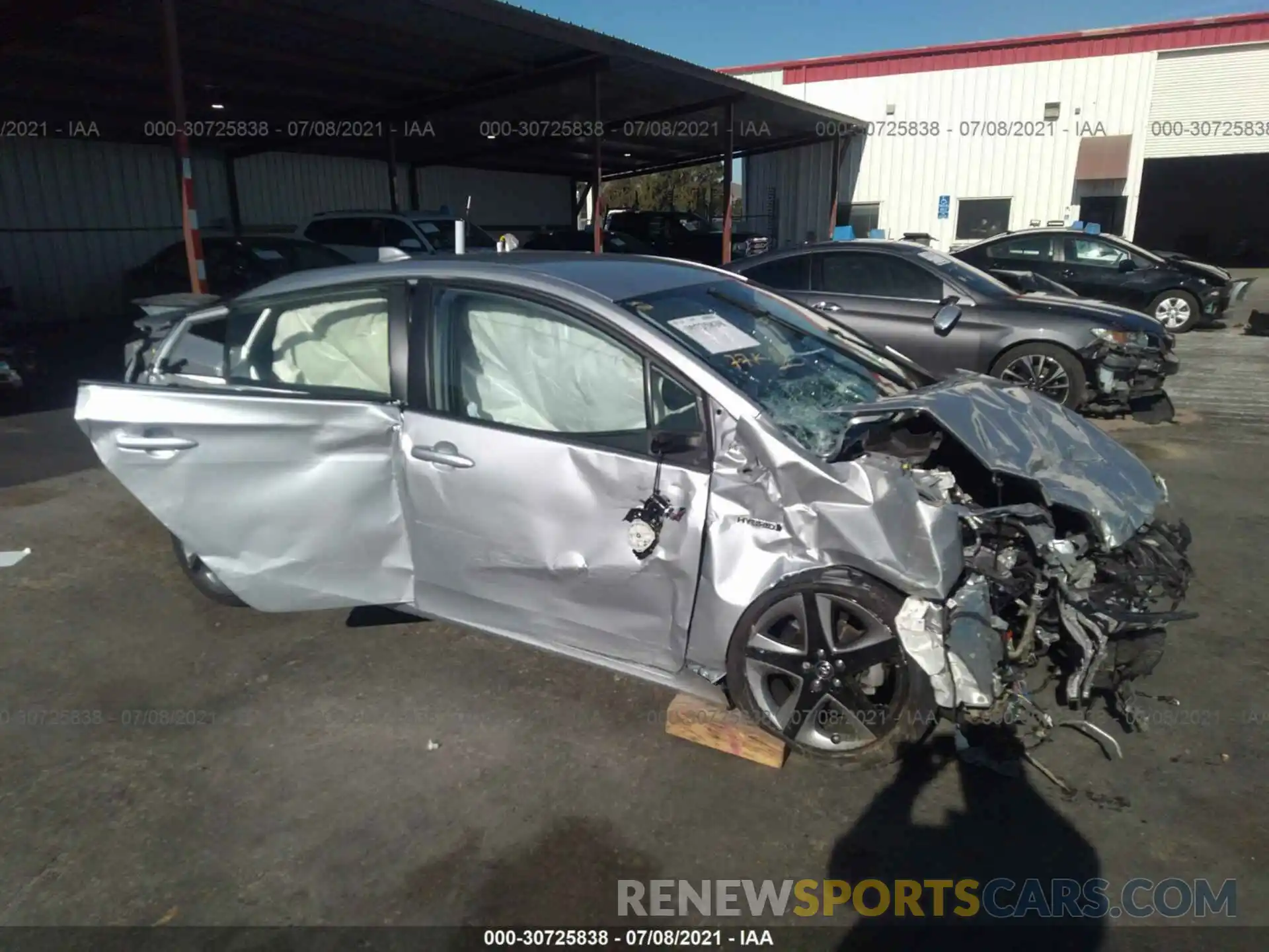 1 Photograph of a damaged car JTDKAMFU7M3130398 TOYOTA PRIUS 2021