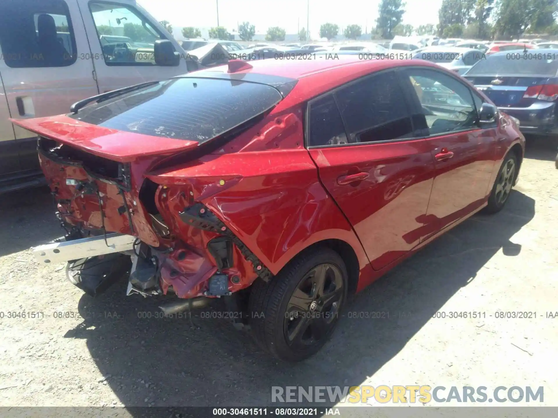 4 Photograph of a damaged car JTDKAMFU9M3127292 TOYOTA PRIUS 2021