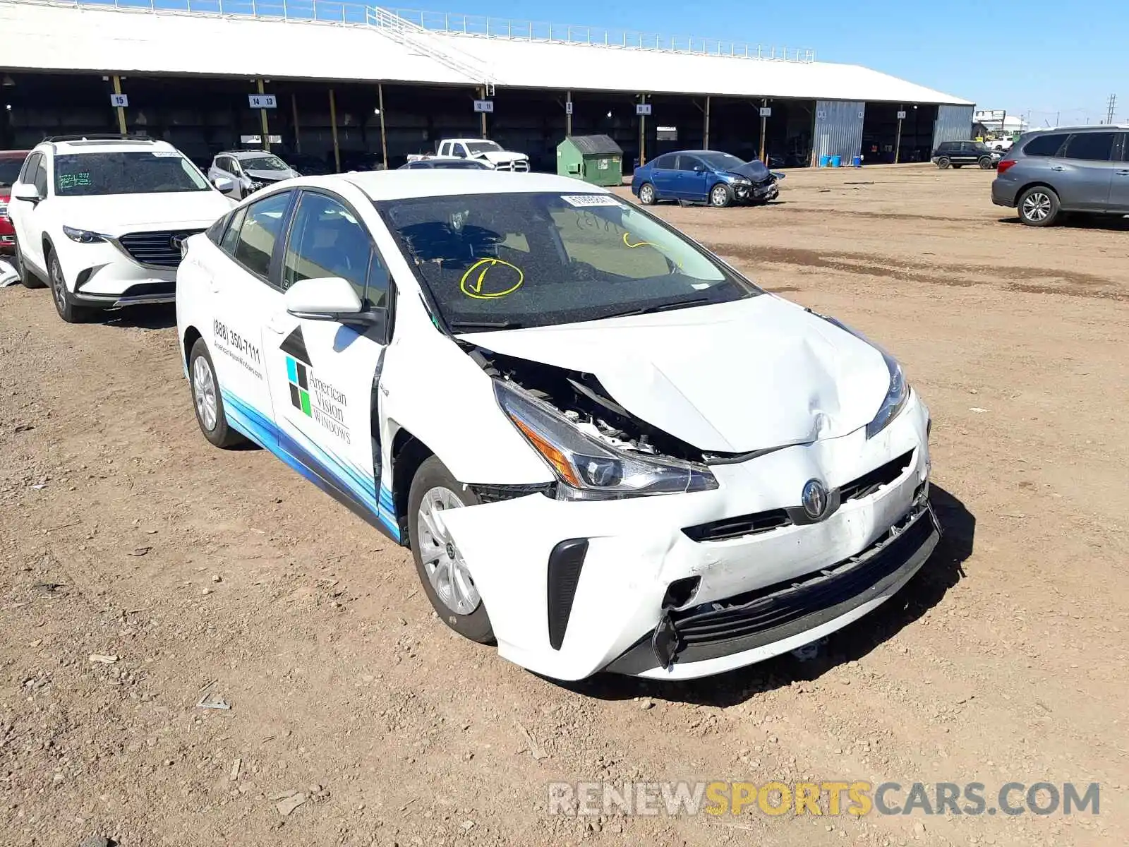 1 Photograph of a damaged car JTDKAMFU9M3129639 TOYOTA PRIUS 2021