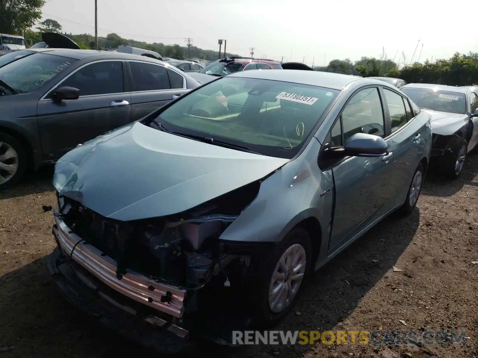 2 Photograph of a damaged car JTDKAMFUXM3127933 TOYOTA PRIUS 2021