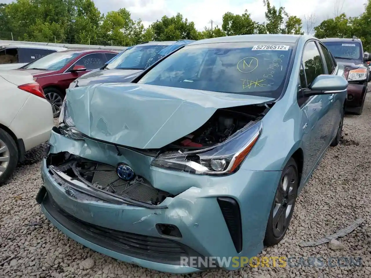 2 Photograph of a damaged car JTDKAMFUXM3139466 TOYOTA PRIUS 2021