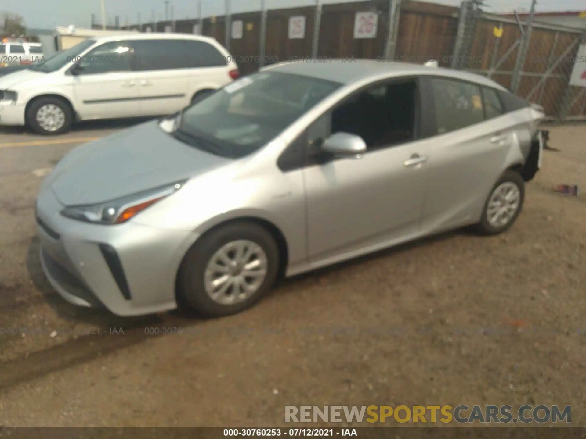 2 Photograph of a damaged car JTDKAMFUXM3144702 TOYOTA PRIUS 2021