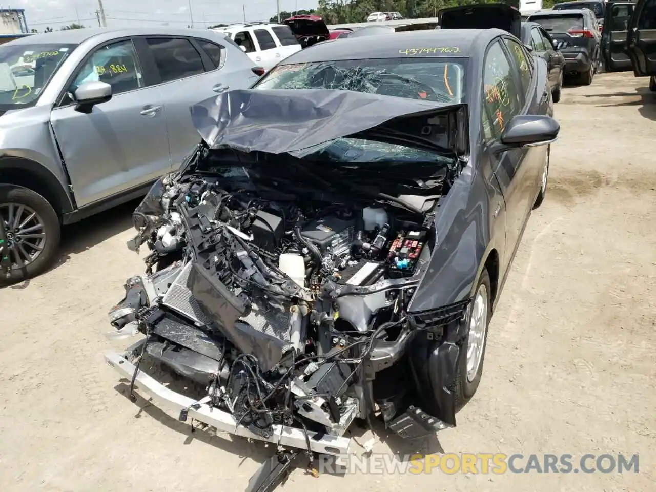 2 Photograph of a damaged car JTDKAMFUXM3147244 TOYOTA PRIUS 2021