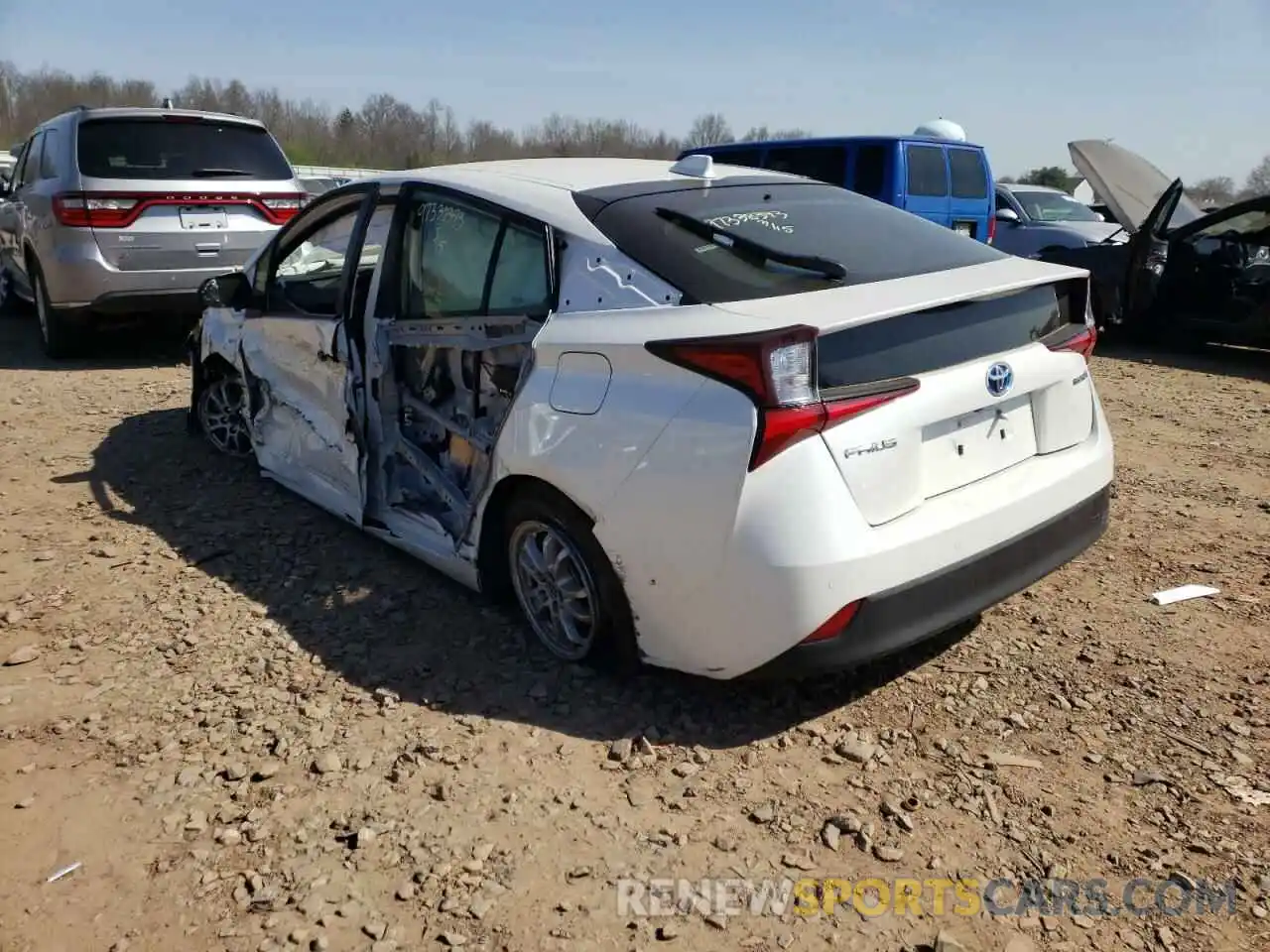 3 Фотография поврежденного автомобиля JTDKAMFUXM3152525 TOYOTA PRIUS 2021