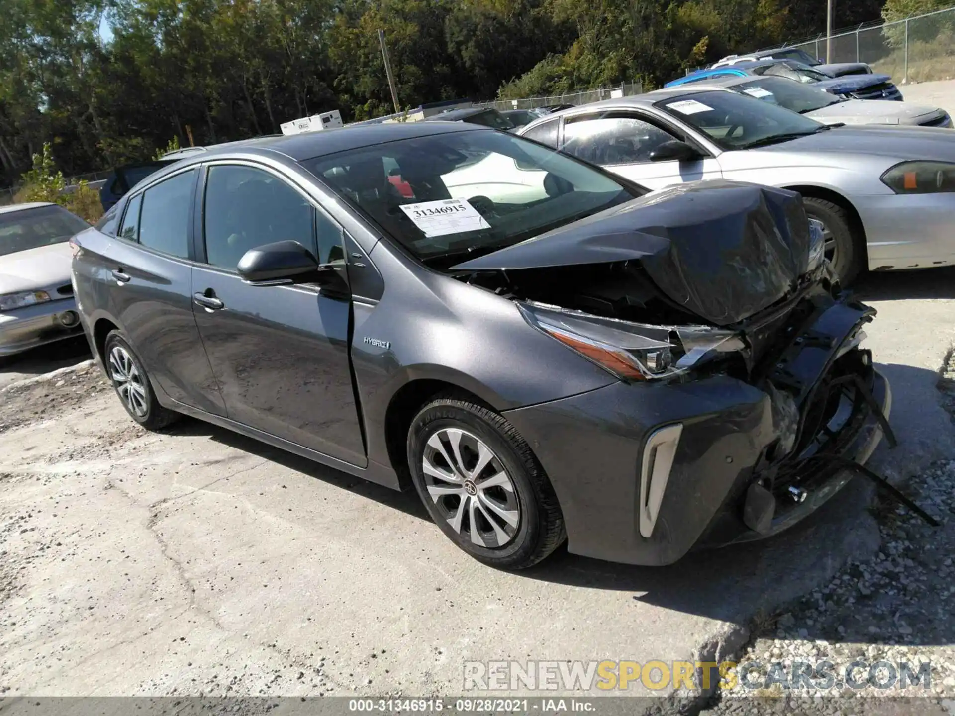 1 Photograph of a damaged car JTDL9MFU6M3025574 TOYOTA PRIUS 2021