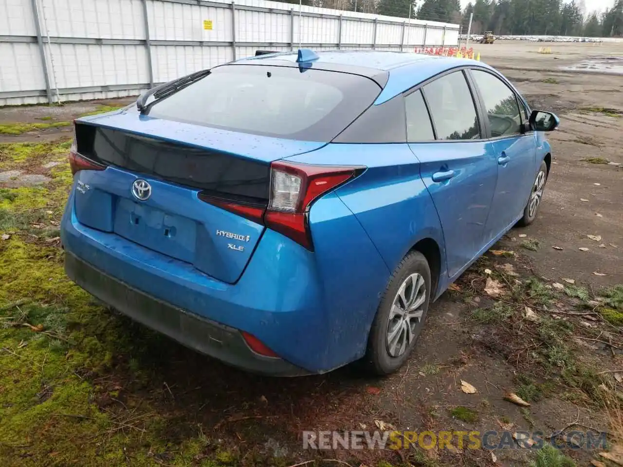 4 Photograph of a damaged car JTDL9MFU7M3026216 TOYOTA PRIUS 2021