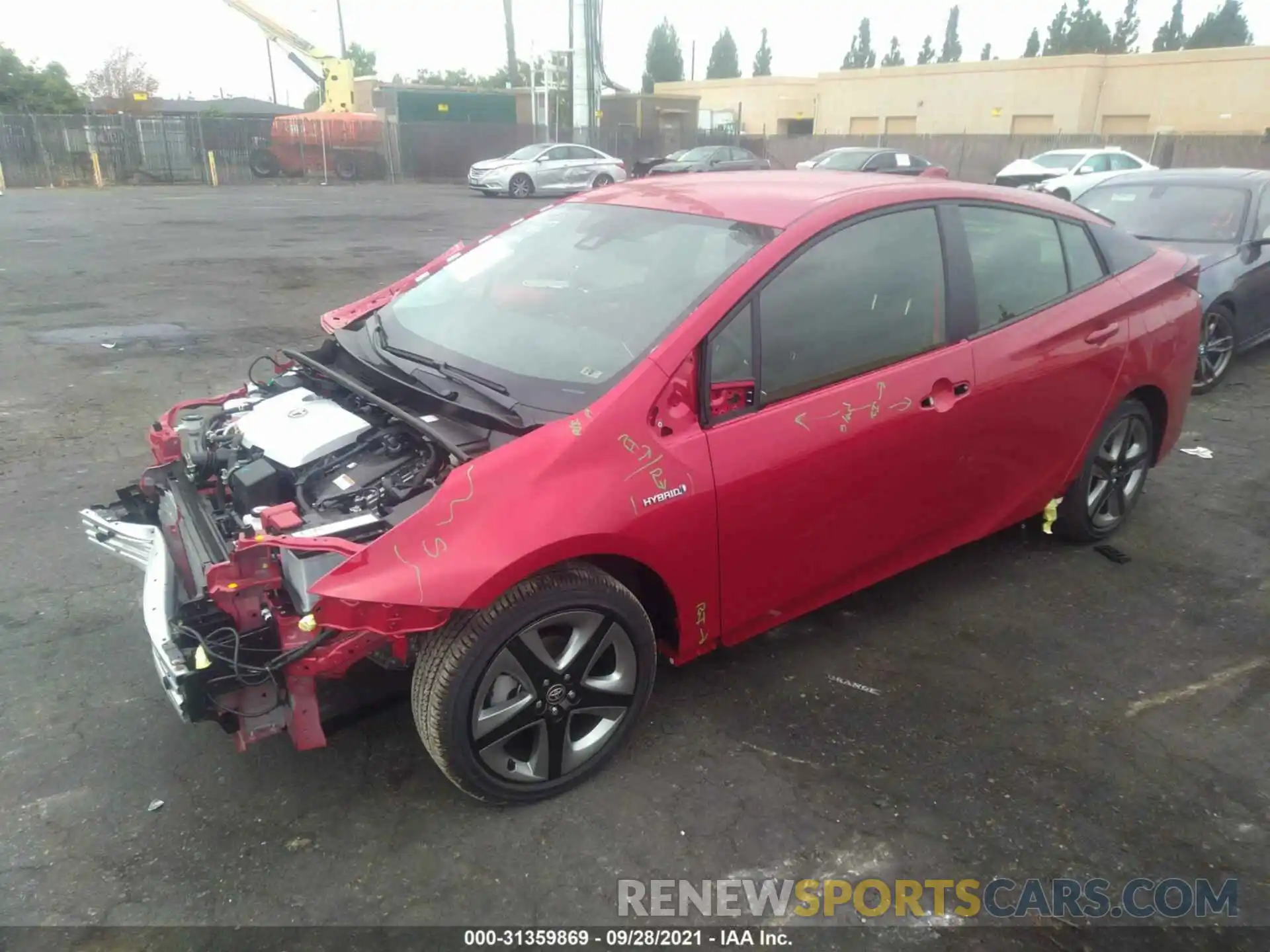 2 Фотография поврежденного автомобиля JTDKAMFU5N3155138 TOYOTA PRIUS 2022