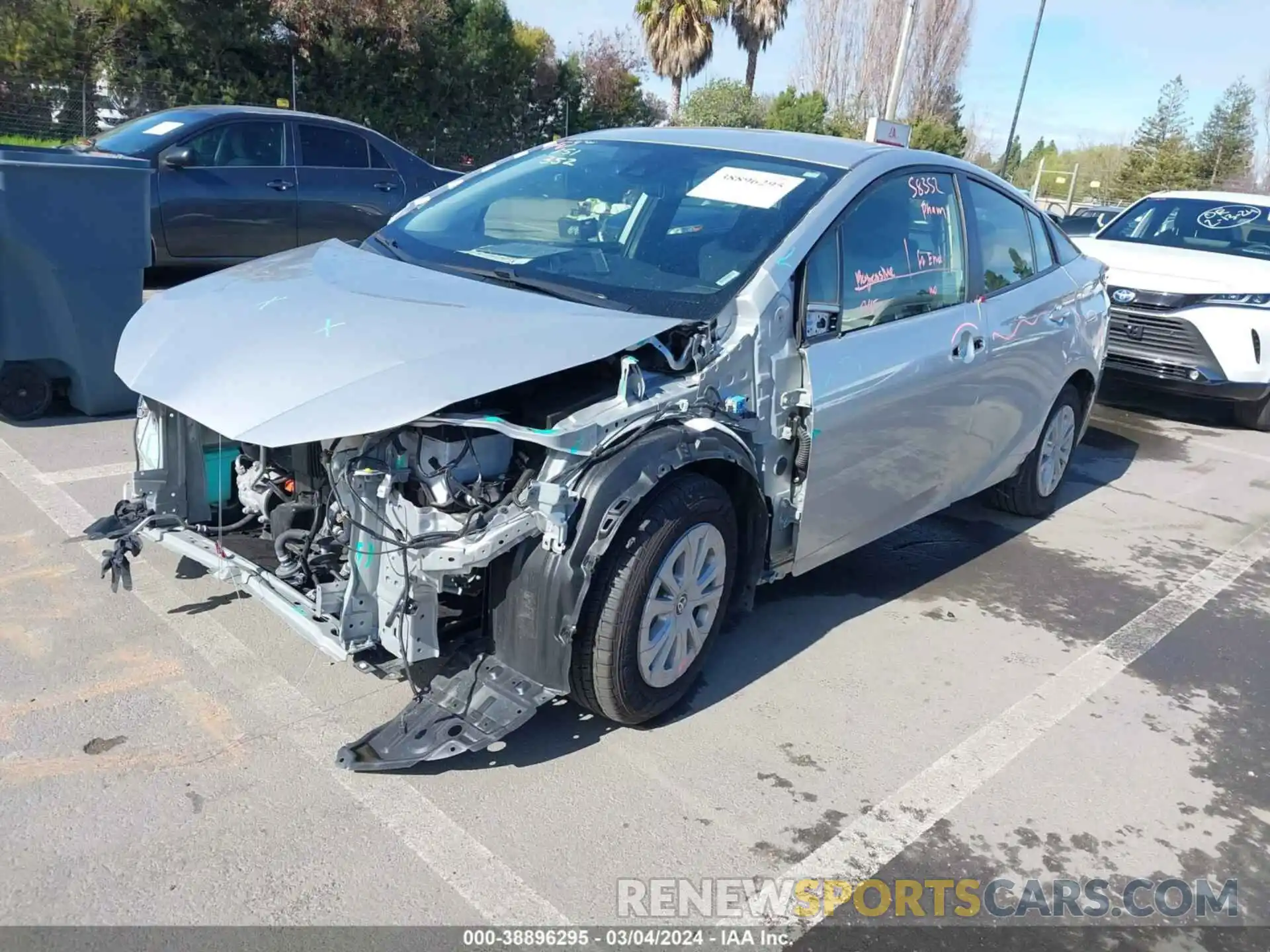 2 Photograph of a damaged car JTDKAMFU5N3166754 TOYOTA PRIUS 2022