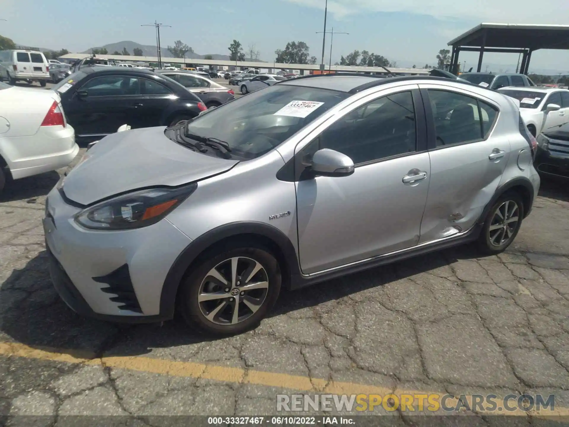 2 Photograph of a damaged car JTDKDTB34K1626539 TOYOTA PRIUS C 2019