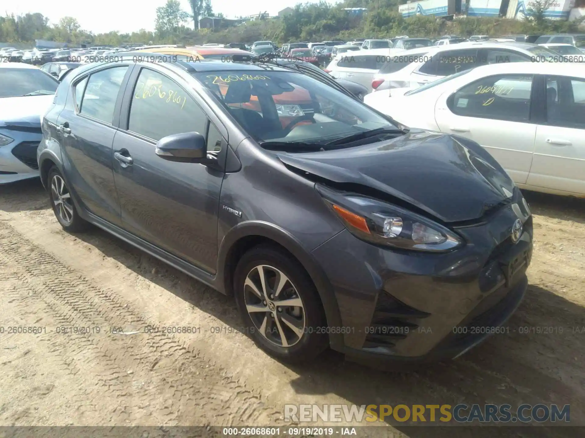 1 Photograph of a damaged car JTDKDTB36K1620810 TOYOTA PRIUS C 2019