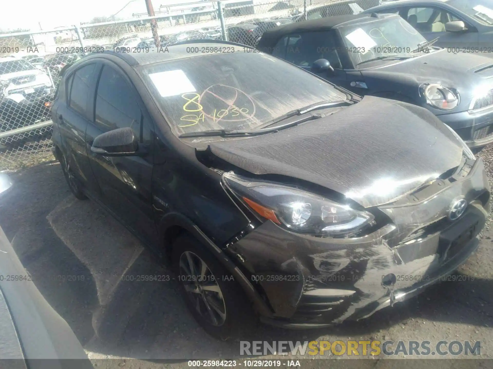 1 Photograph of a damaged car JTDKDTB37K1620962 TOYOTA PRIUS C 2019