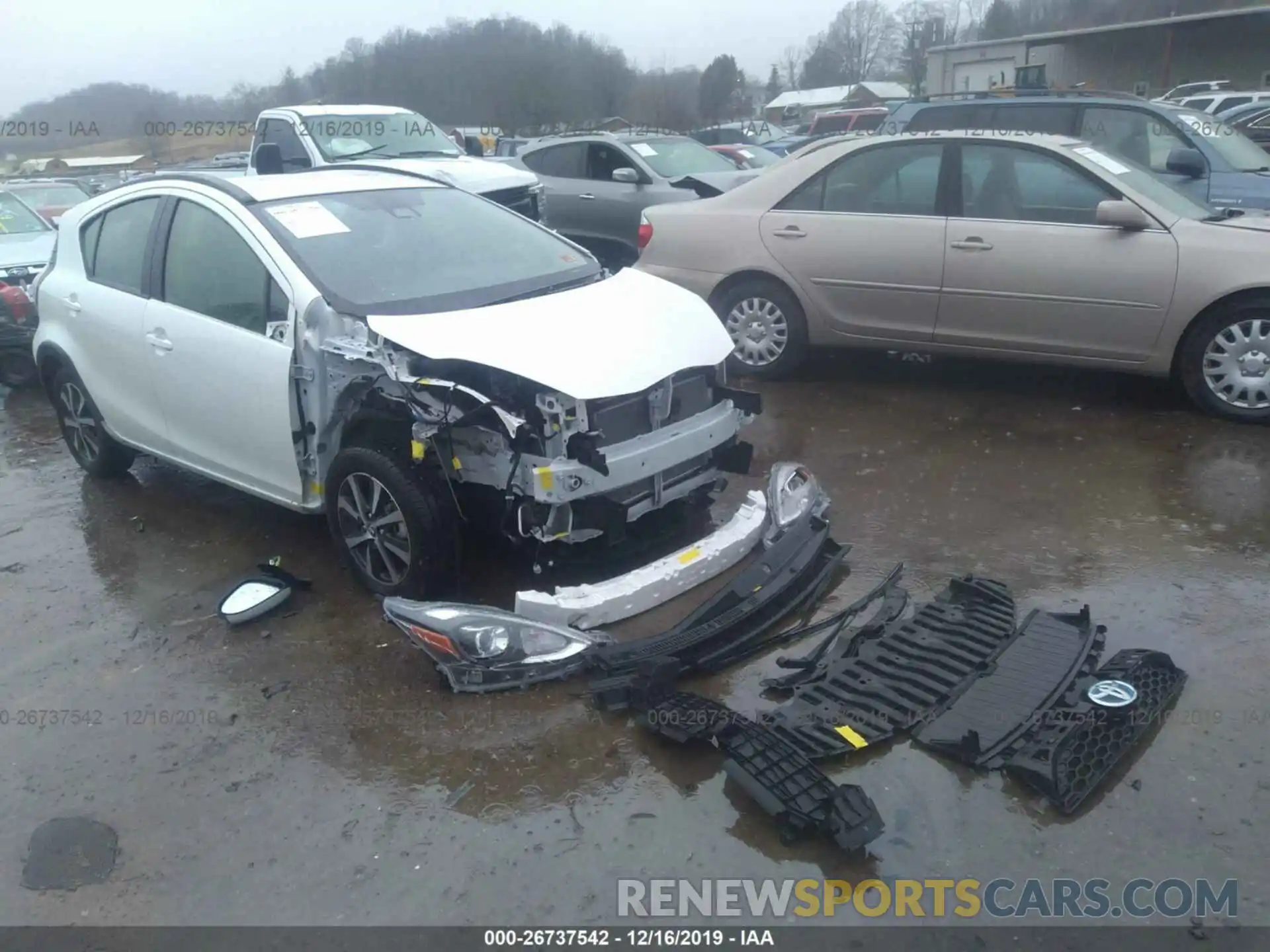 1 Photograph of a damaged car JTDKDTB37K1624266 TOYOTA PRIUS C 2019