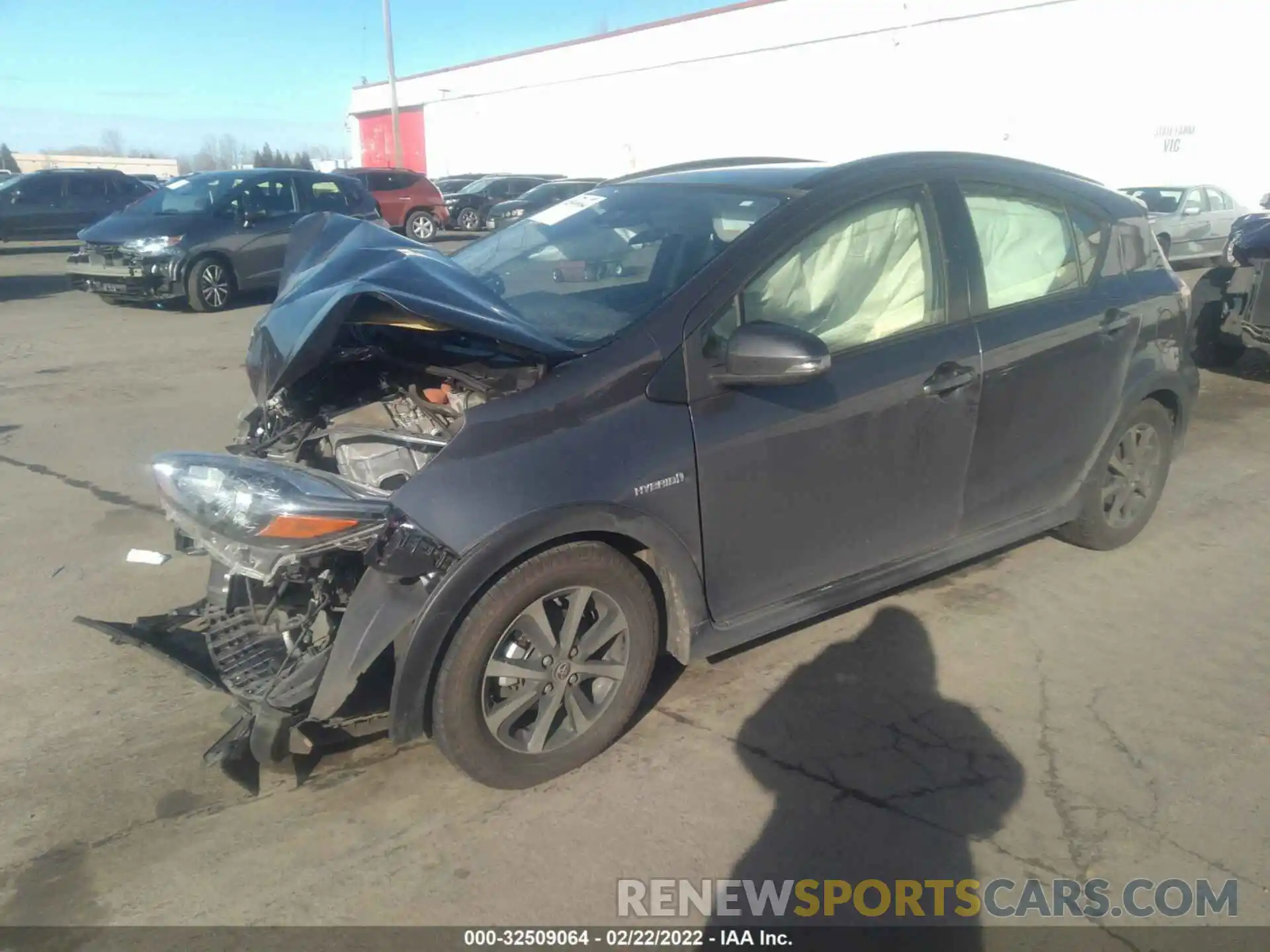 2 Photograph of a damaged car JTDKDTB38K1625636 TOYOTA PRIUS C 2019