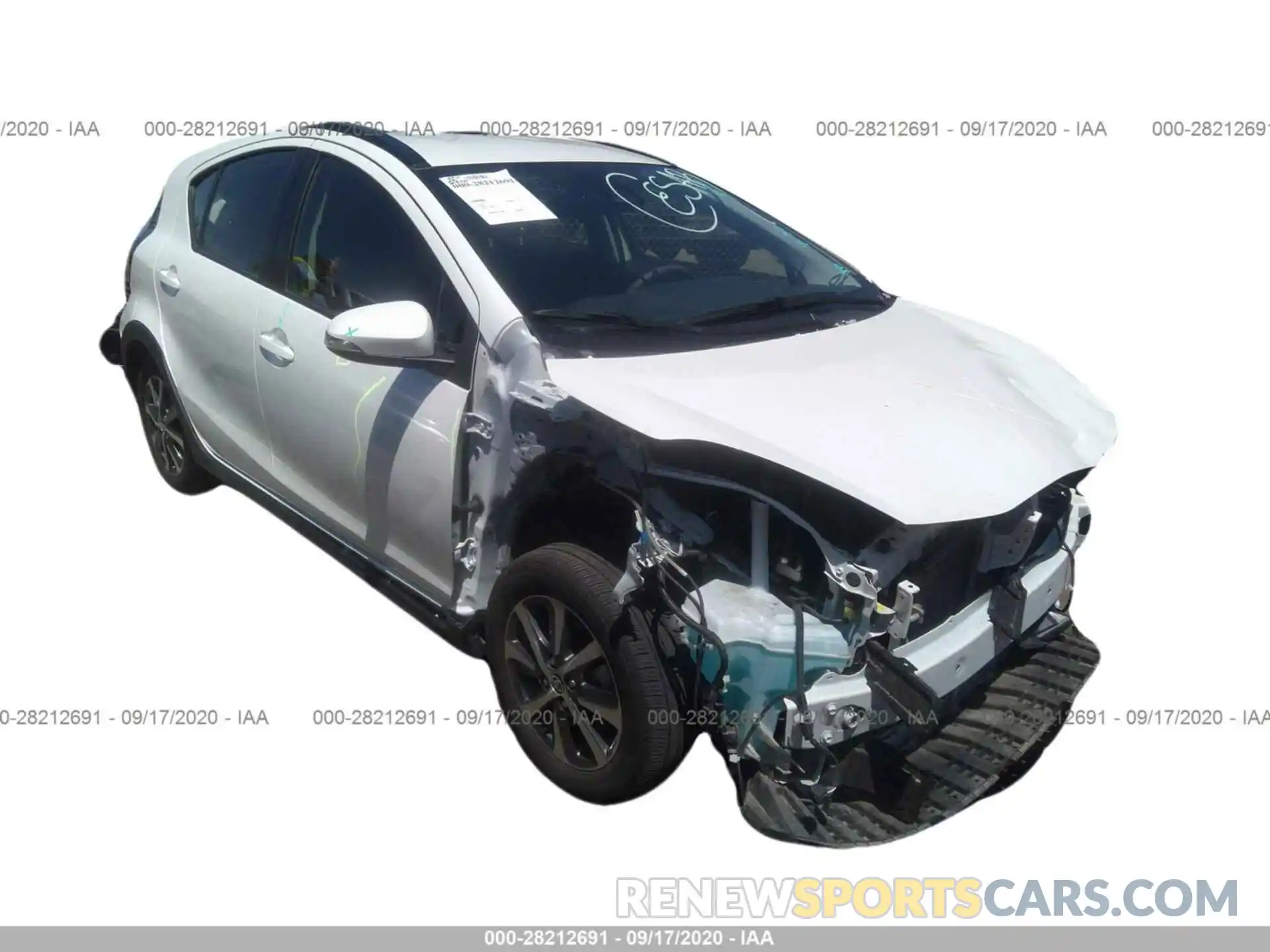 1 Photograph of a damaged car JTDKDTB39K1621031 TOYOTA PRIUS C 2019