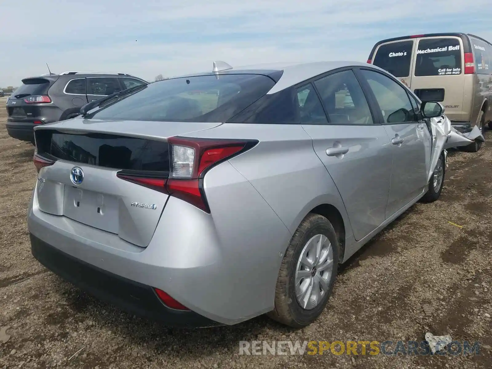 4 Photograph of a damaged car JTDKARFU6L3109487 TOYOTA PRIUS L 2020