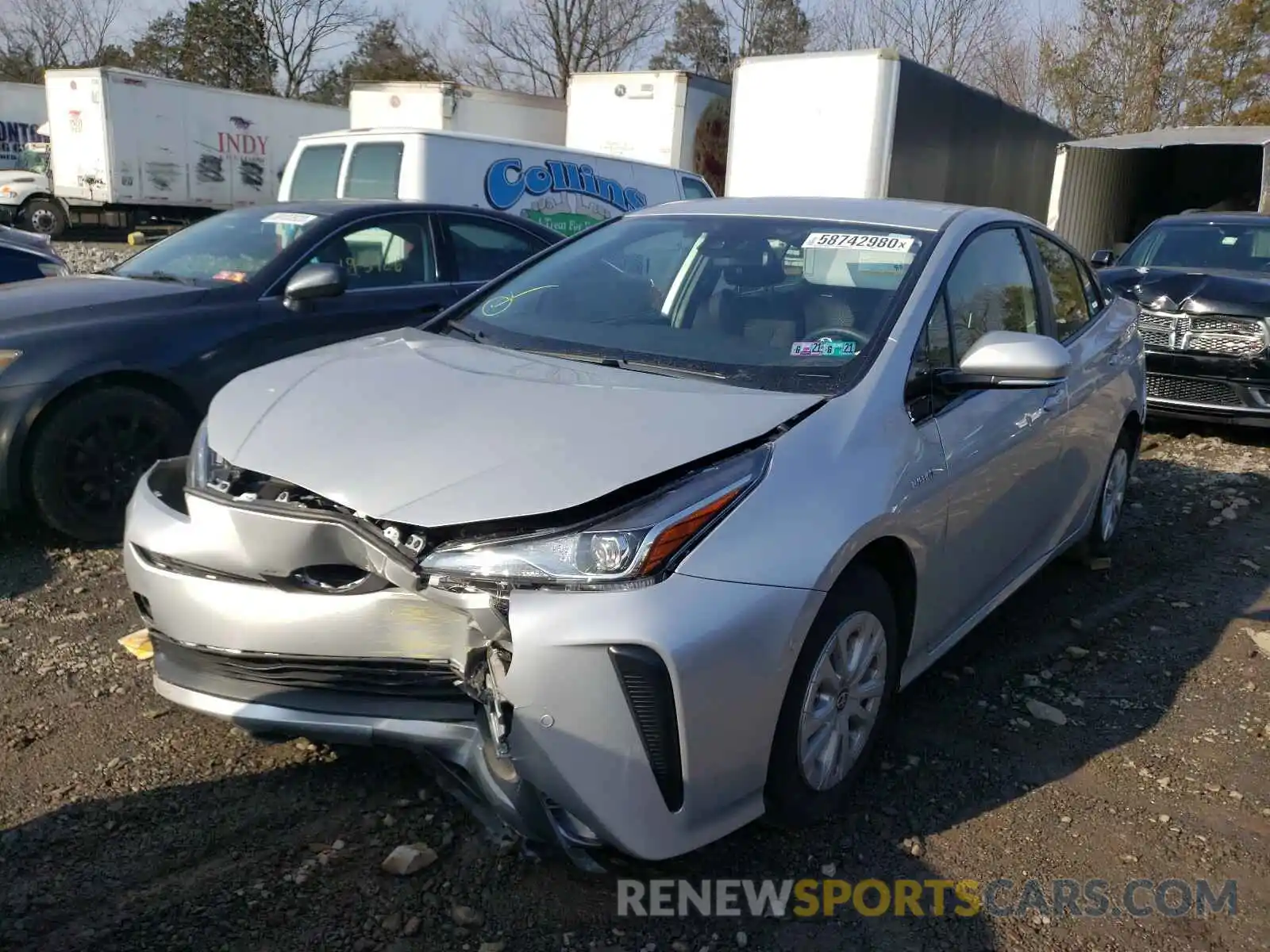 2 Photograph of a damaged car JTDKARFU7L3123849 TOYOTA PRIUS L 2020