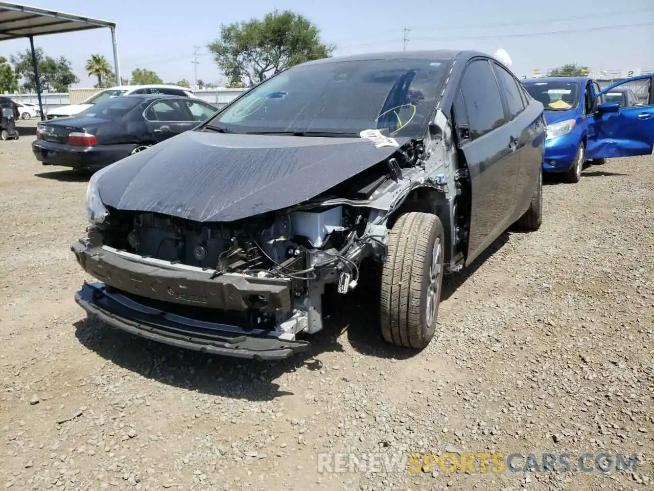 2 Photograph of a damaged car JTDKAMFU5N3156774 TOYOTA PRIUS NIGH 2022