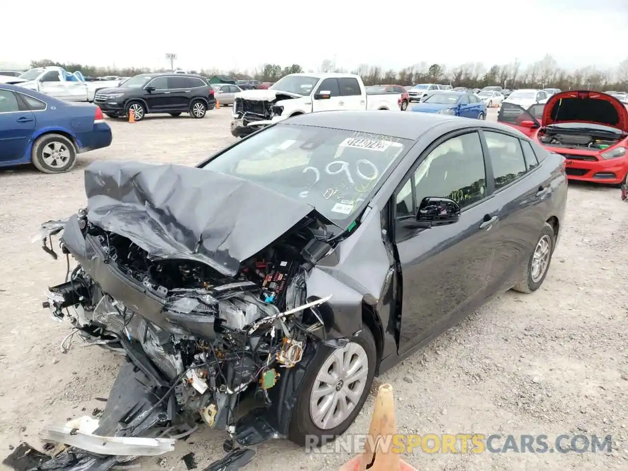 2 Photograph of a damaged car JTDKAMFU7N3154055 TOYOTA PRIUS NIGH 2022