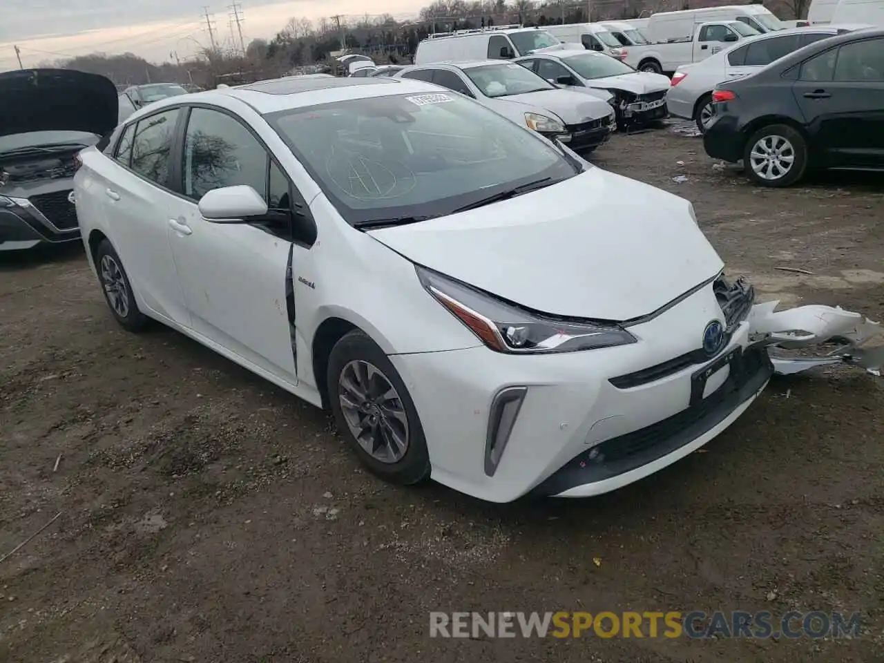 1 Photograph of a damaged car JTDKAMFUXN3156043 TOYOTA PRIUS NIGH 2022