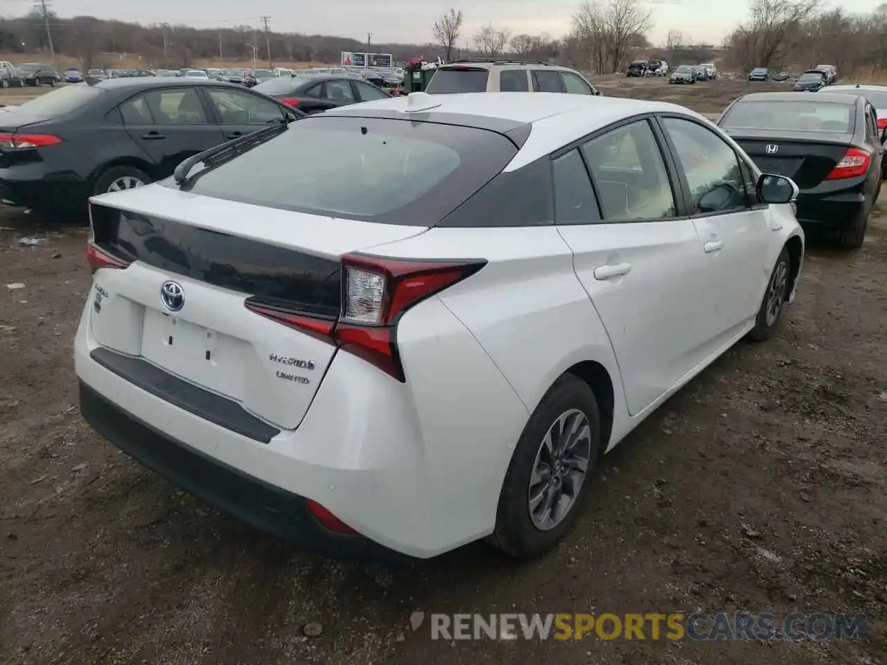 4 Photograph of a damaged car JTDKAMFUXN3156043 TOYOTA PRIUS NIGH 2022