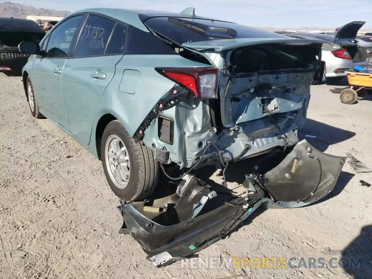 3 Photograph of a damaged car JTDKAMFUXN3156060 TOYOTA PRIUS NIGH 2022