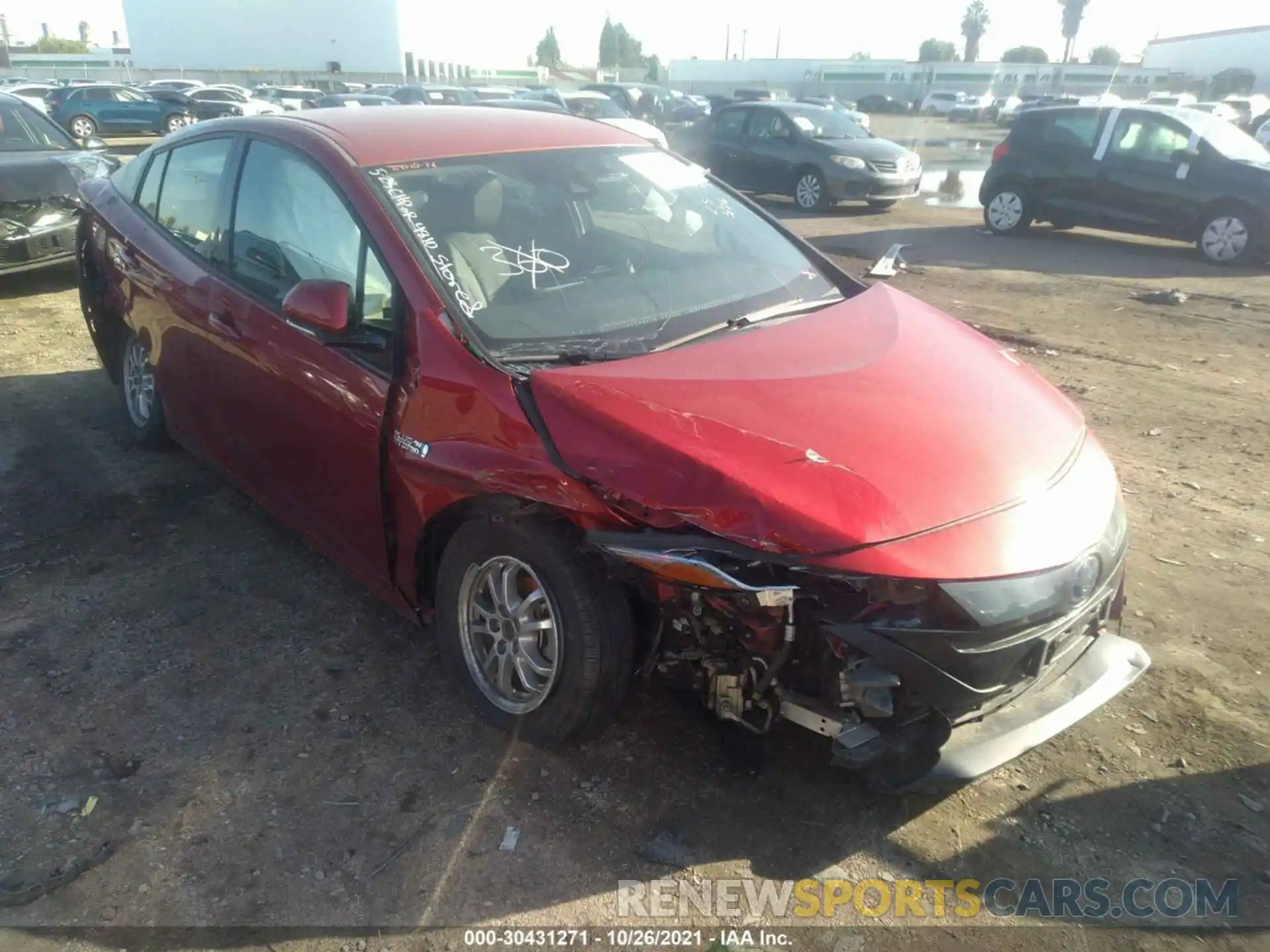 1 Photograph of a damaged car JTDKARFP0K3114810 TOYOTA PRIUS PRIME 2019