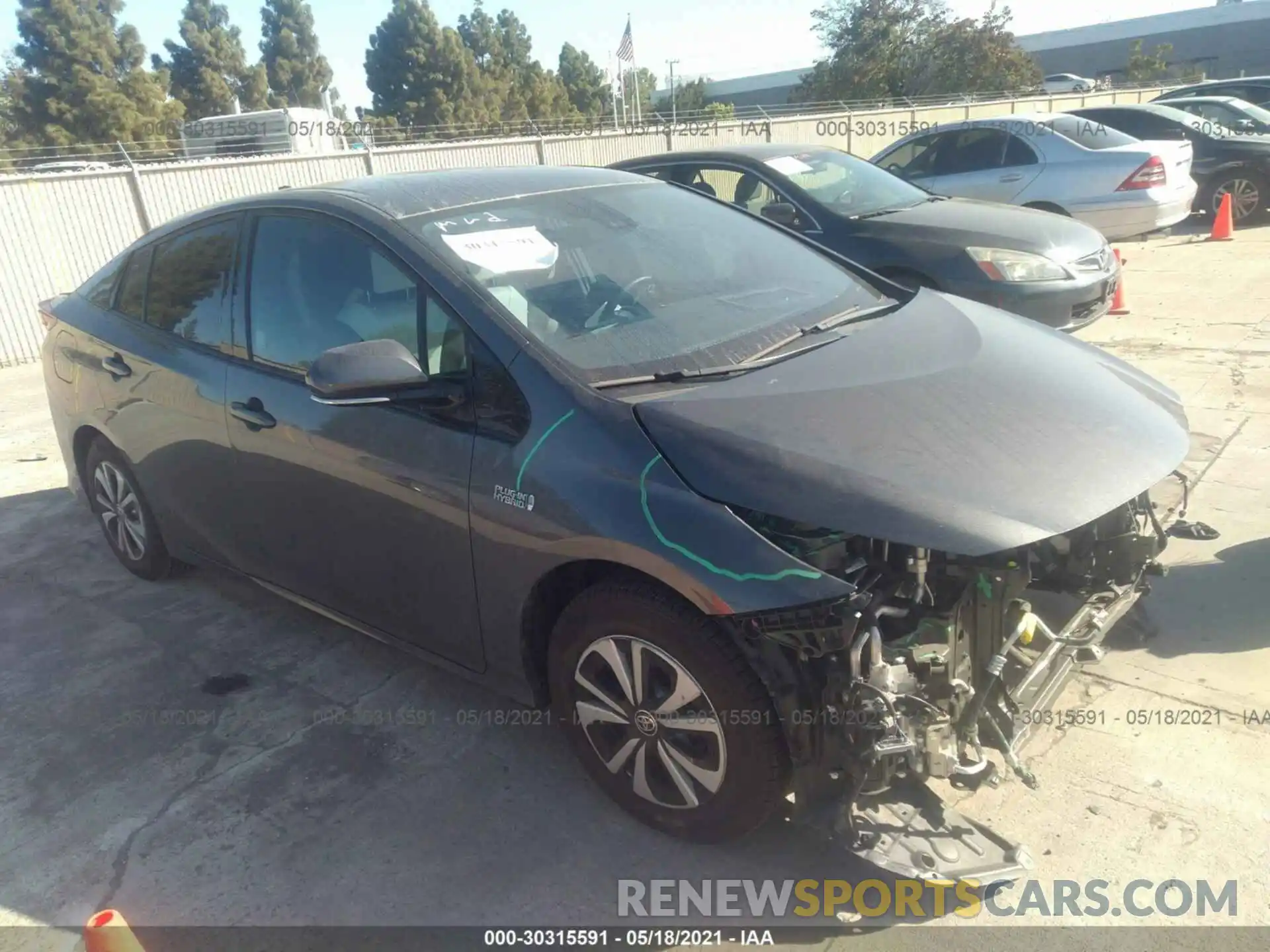 1 Photograph of a damaged car JTDKARFP0K3116735 TOYOTA PRIUS PRIME 2019