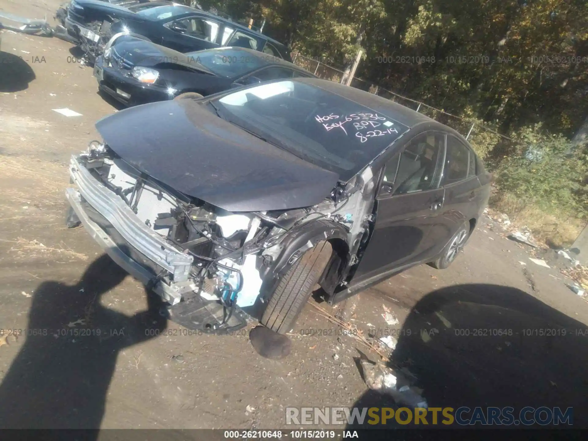 2 Photograph of a damaged car JTDKARFP1K3111477 TOYOTA PRIUS PRIME 2019