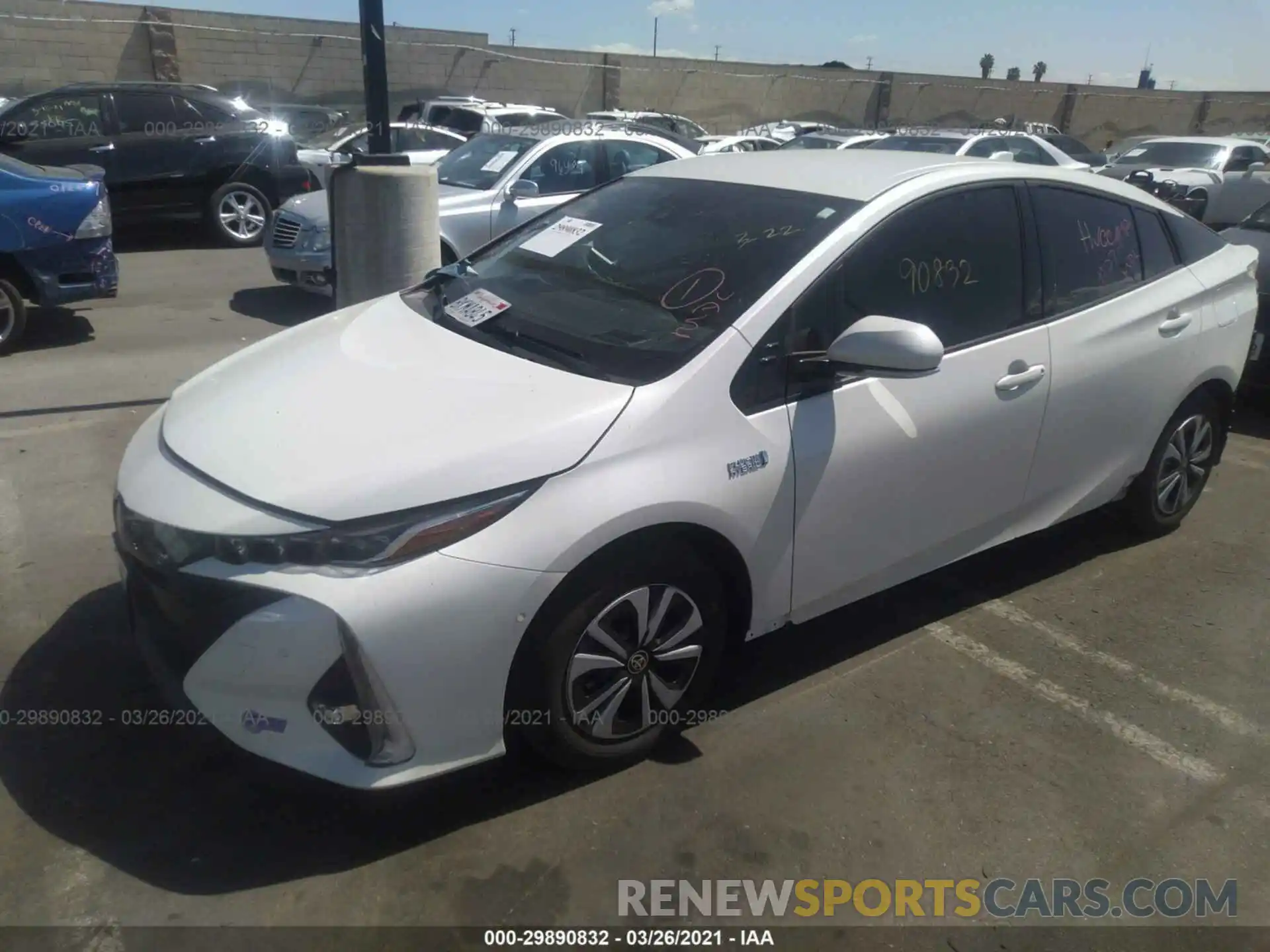 2 Photograph of a damaged car JTDKARFP1K3114251 TOYOTA PRIUS PRIME 2019