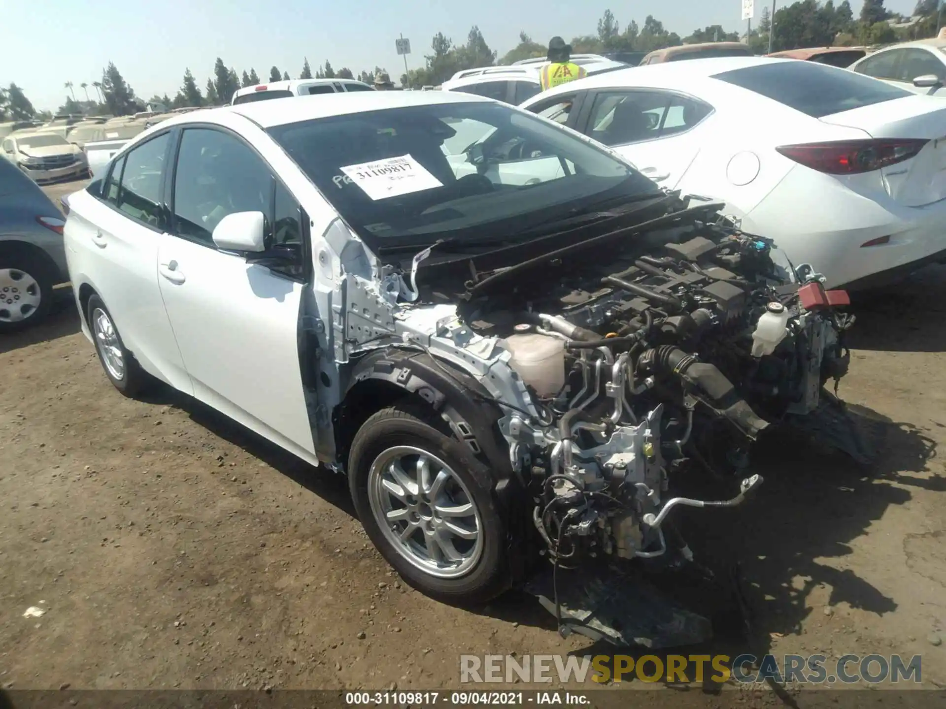 1 Photograph of a damaged car JTDKARFP2K3117532 TOYOTA PRIUS PRIME 2019