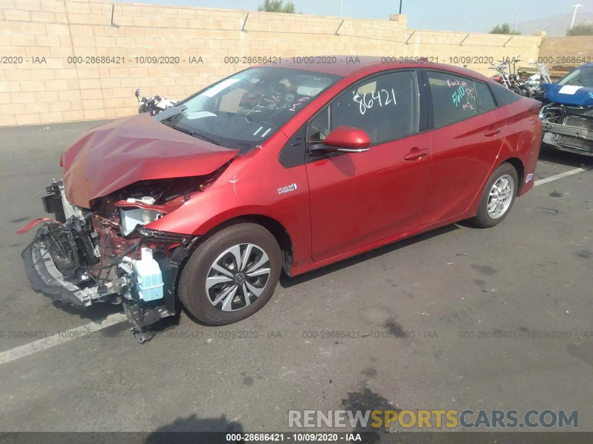 2 Photograph of a damaged car JTDKARFP4K3117810 TOYOTA PRIUS PRIME 2019