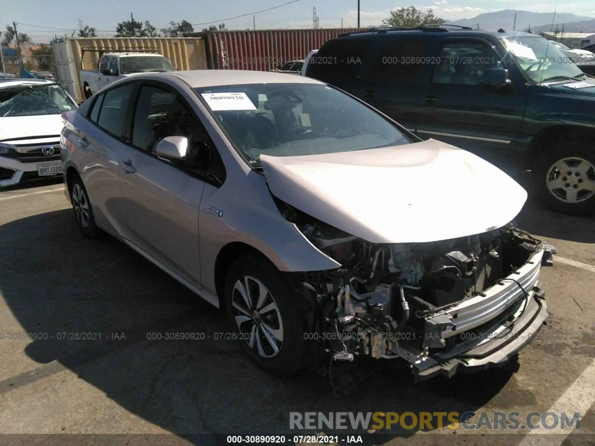 1 Photograph of a damaged car JTDKARFP5K3119422 TOYOTA PRIUS PRIME 2019