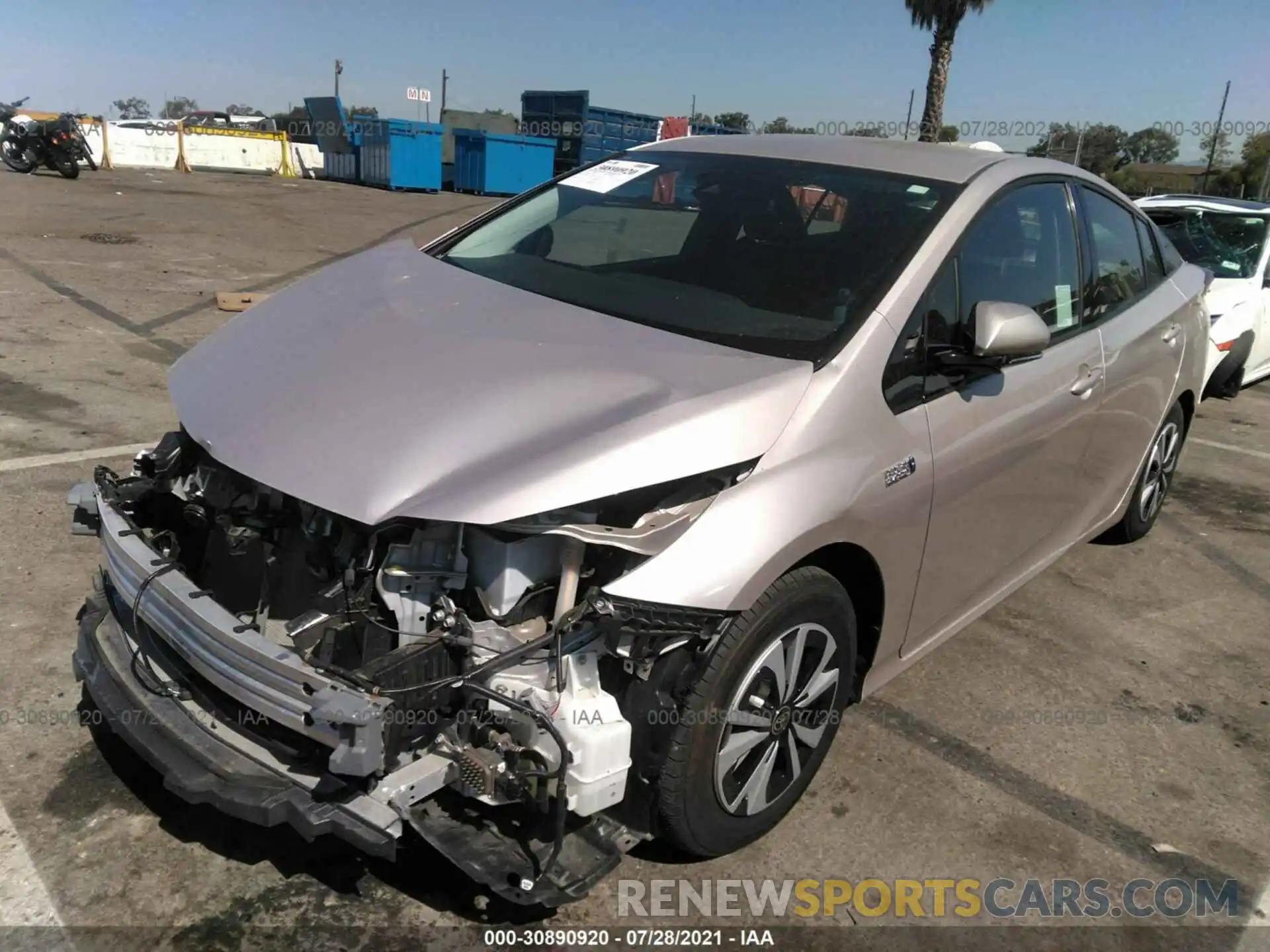 2 Photograph of a damaged car JTDKARFP5K3119422 TOYOTA PRIUS PRIME 2019