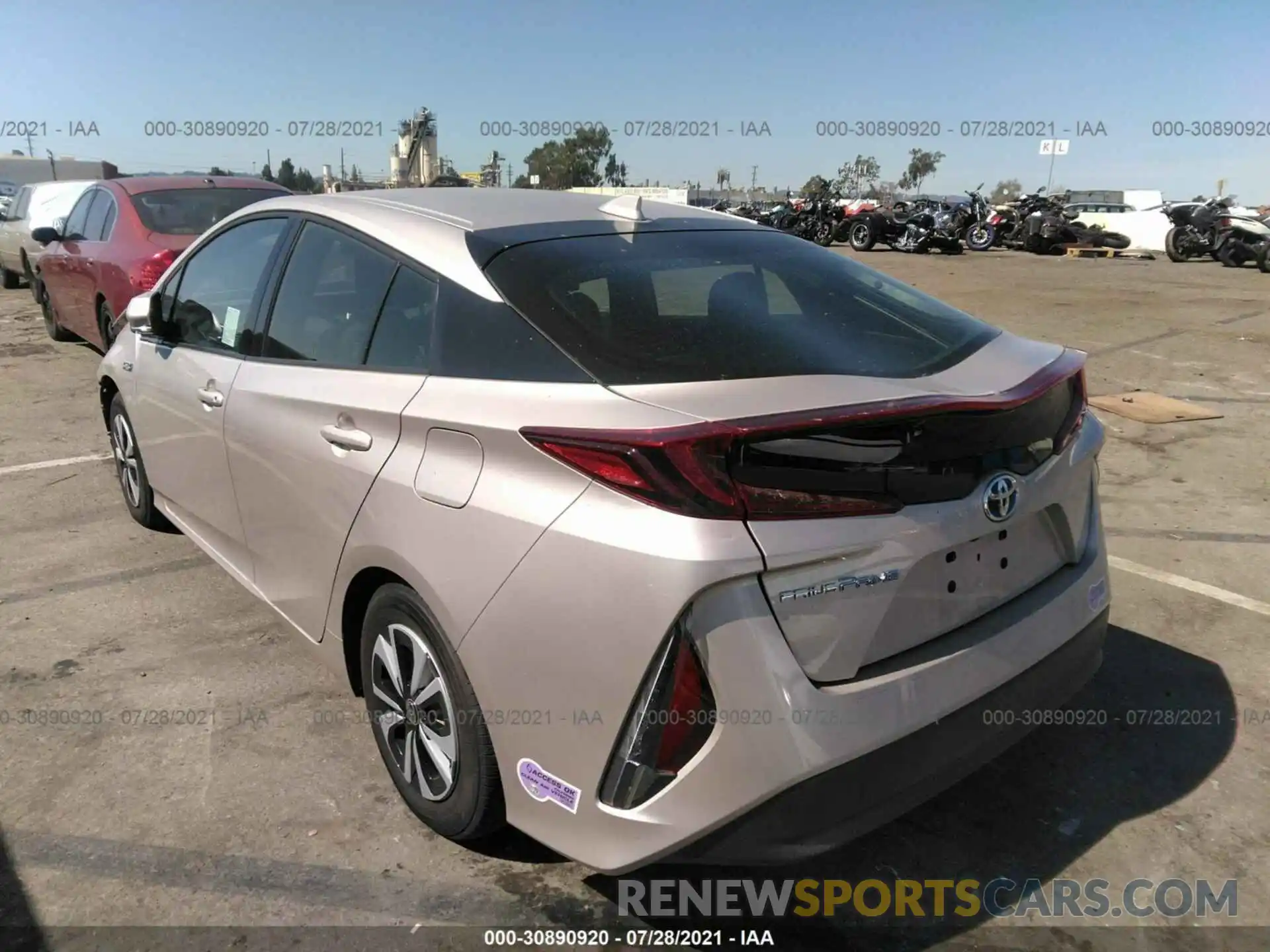 3 Photograph of a damaged car JTDKARFP5K3119422 TOYOTA PRIUS PRIME 2019