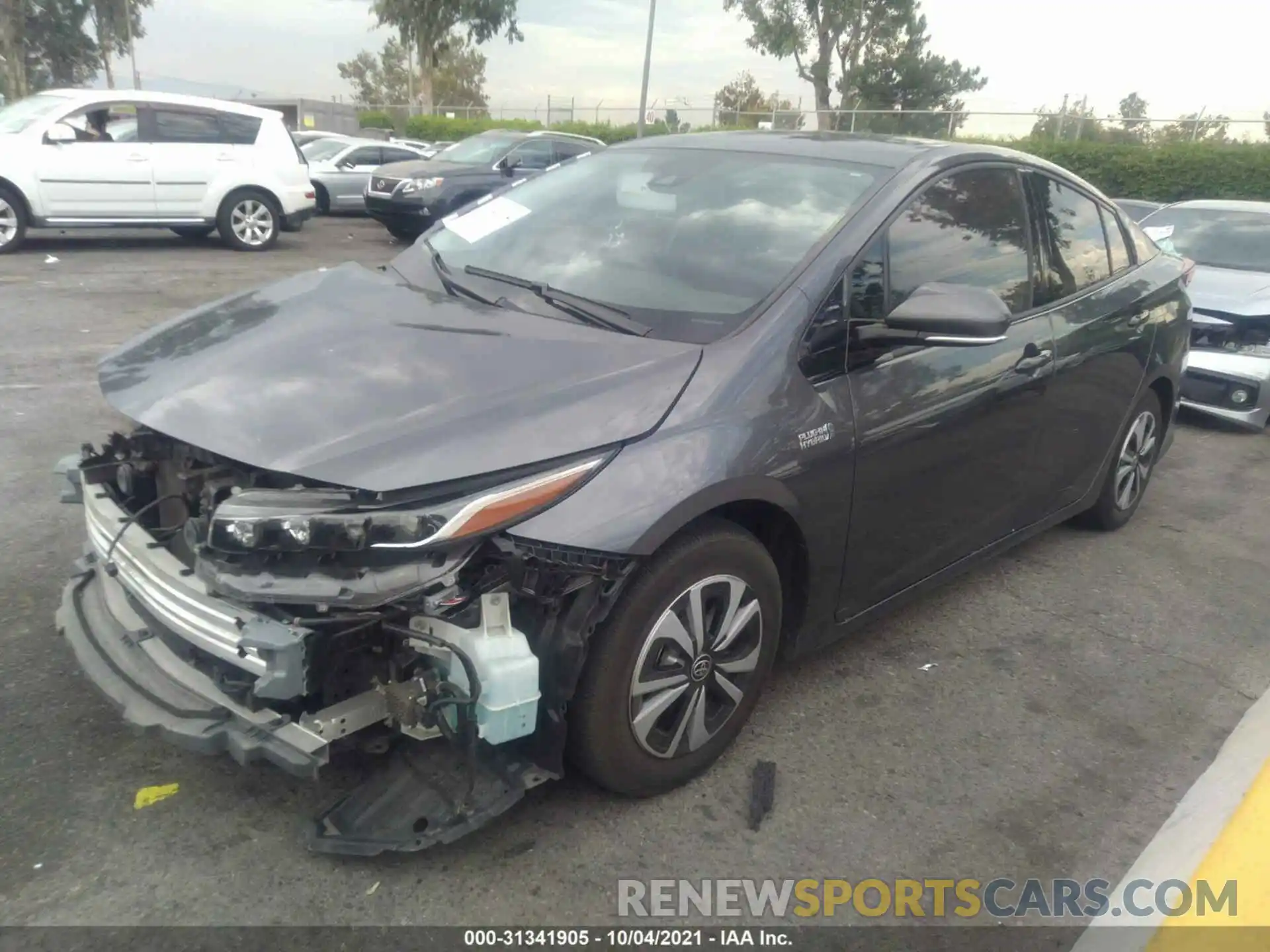 2 Photograph of a damaged car JTDKARFP6K3108090 TOYOTA PRIUS PRIME 2019