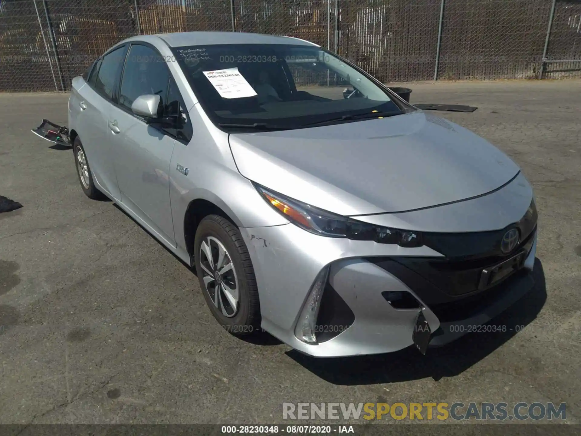 1 Photograph of a damaged car JTDKARFP7K3116019 TOYOTA PRIUS PRIME 2019