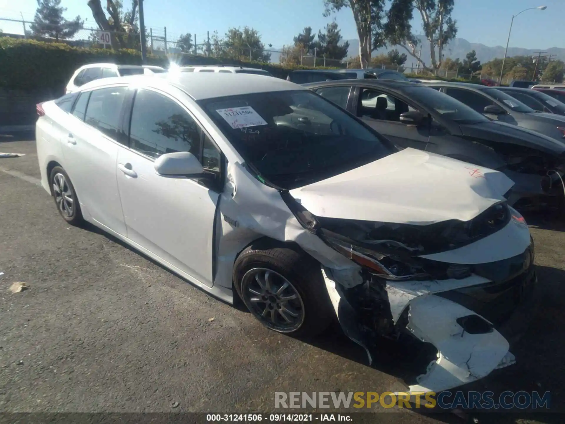 1 Photograph of a damaged car JTDKARFP8K3110374 TOYOTA PRIUS PRIME 2019