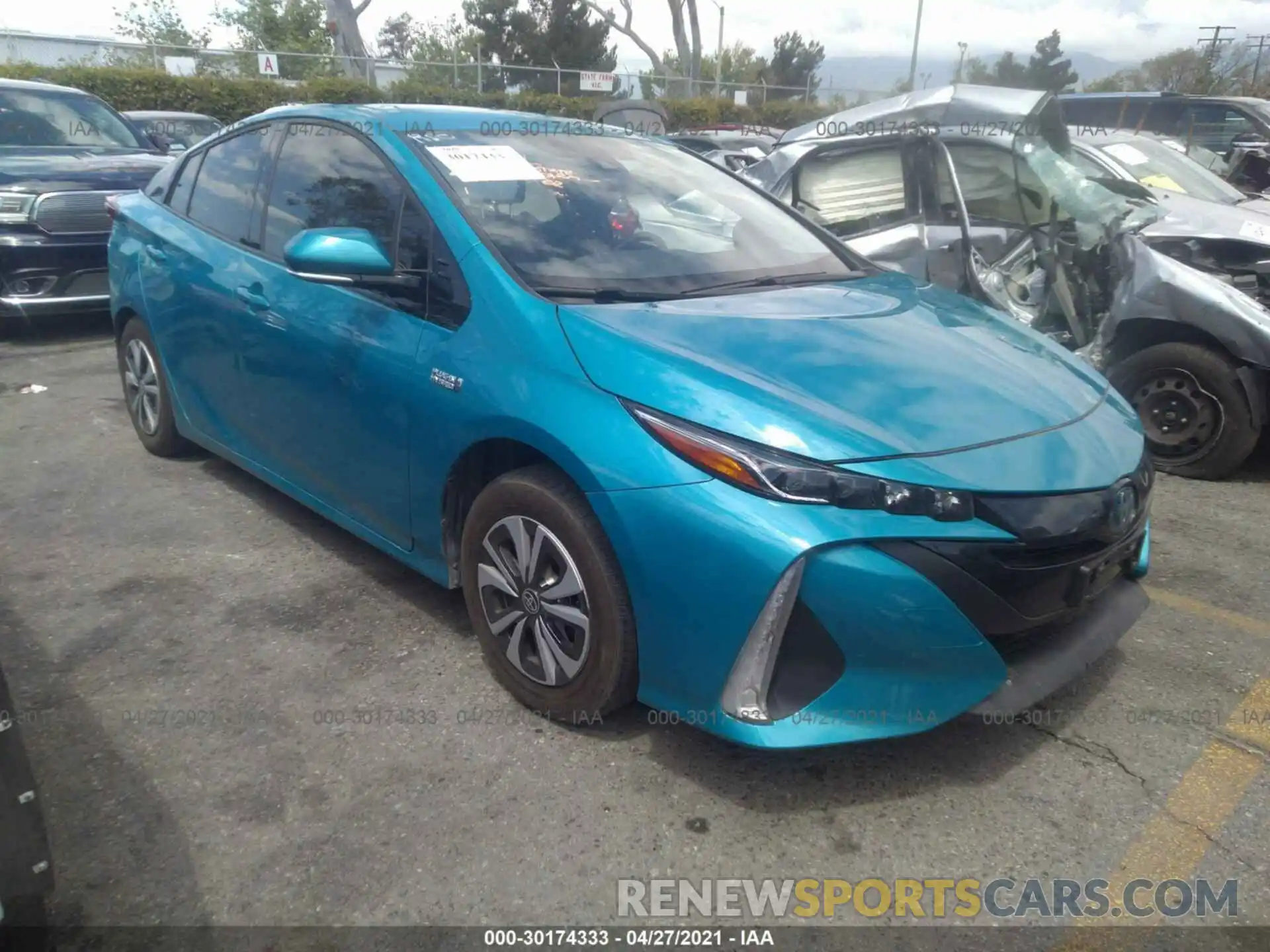 1 Photograph of a damaged car JTDKARFP8K3111783 TOYOTA PRIUS PRIME 2019