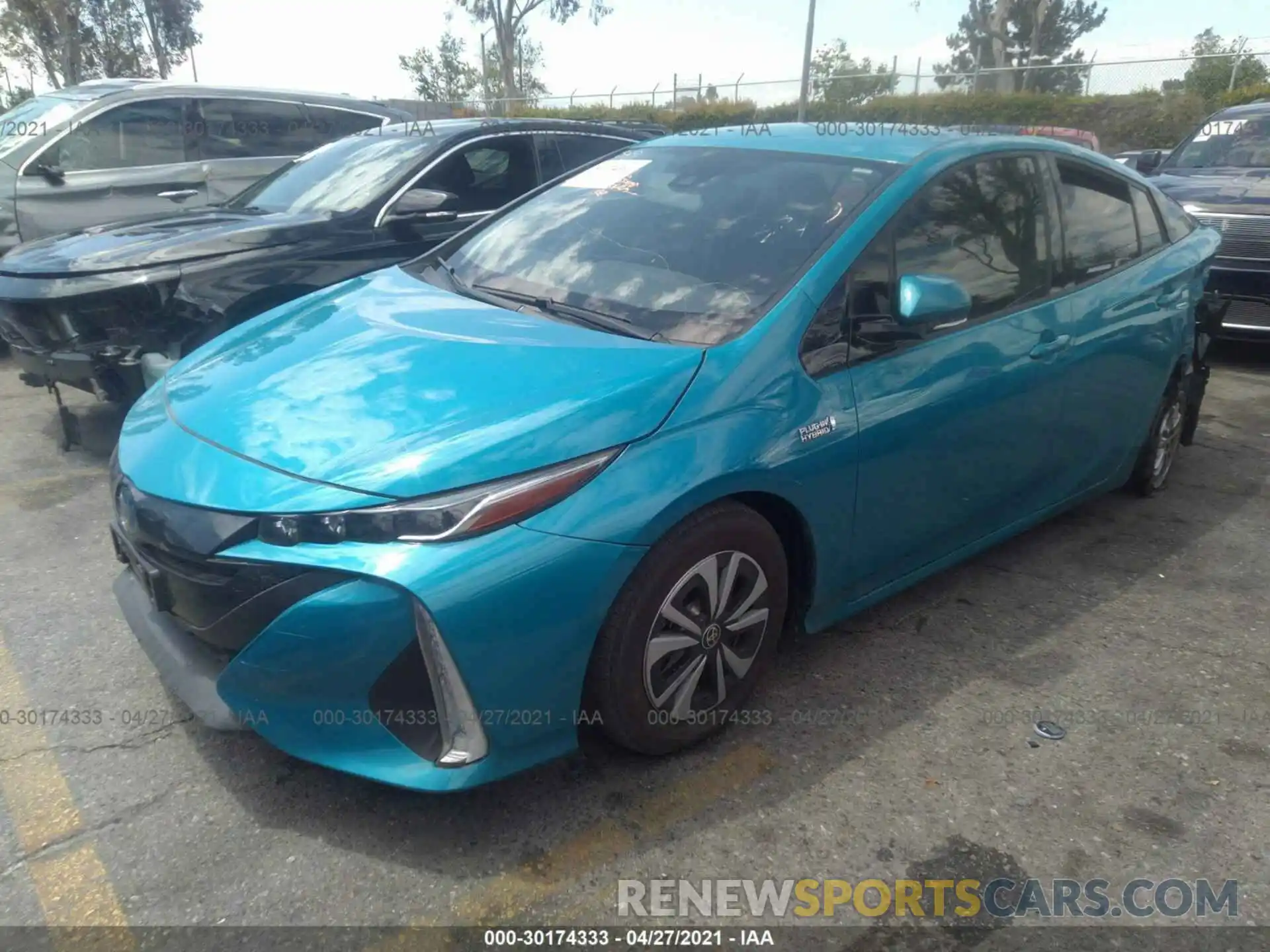 2 Photograph of a damaged car JTDKARFP8K3111783 TOYOTA PRIUS PRIME 2019