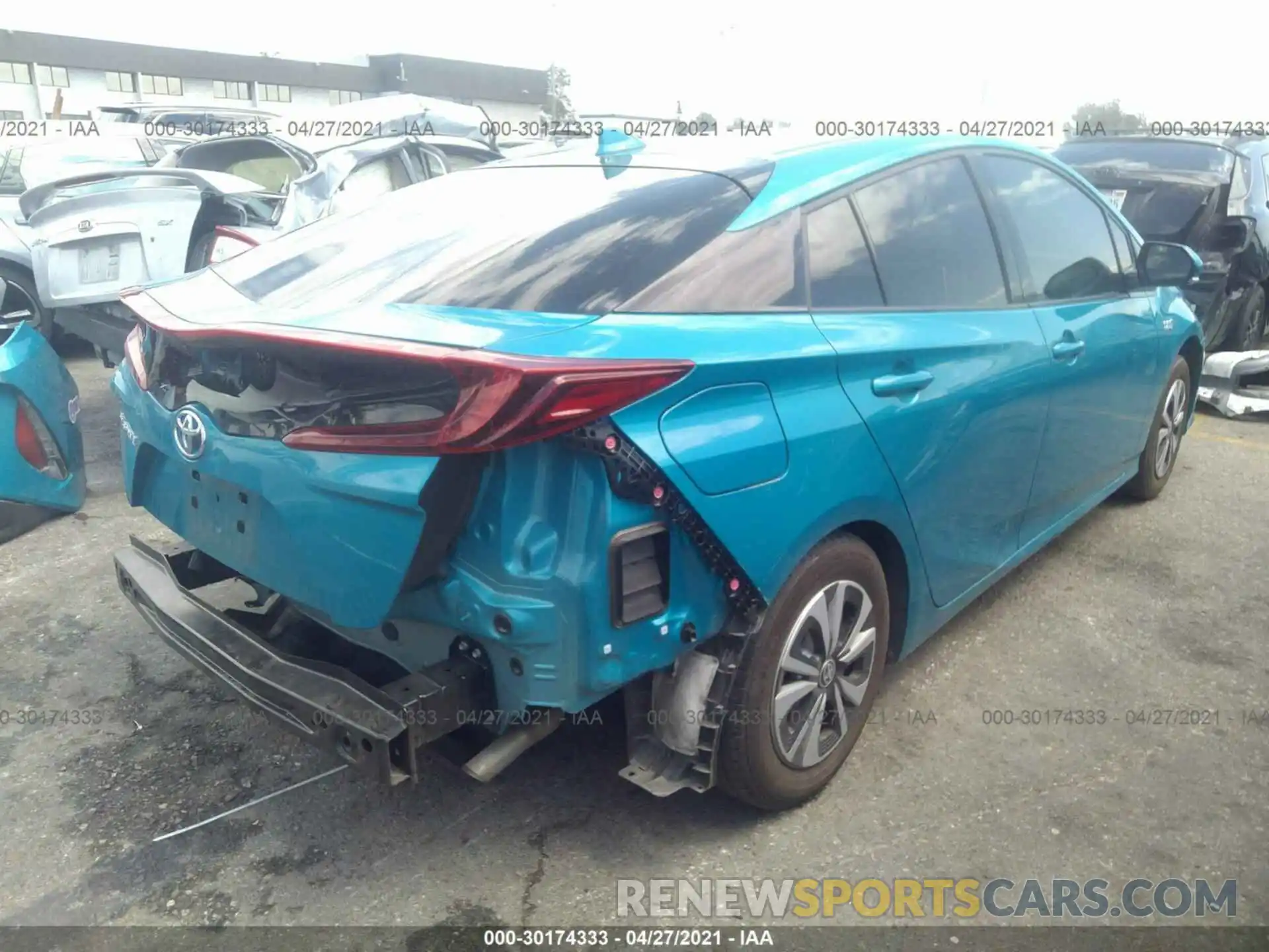 4 Фотография поврежденного автомобиля JTDKARFP8K3111783 TOYOTA PRIUS PRIME 2019