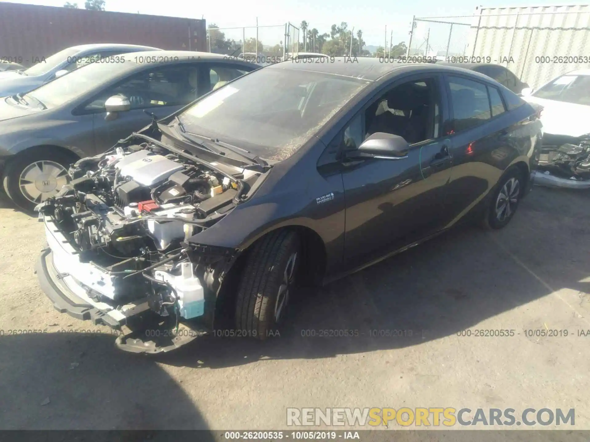 2 Photograph of a damaged car JTDKARFPXK3109551 TOYOTA PRIUS PRIME 2019