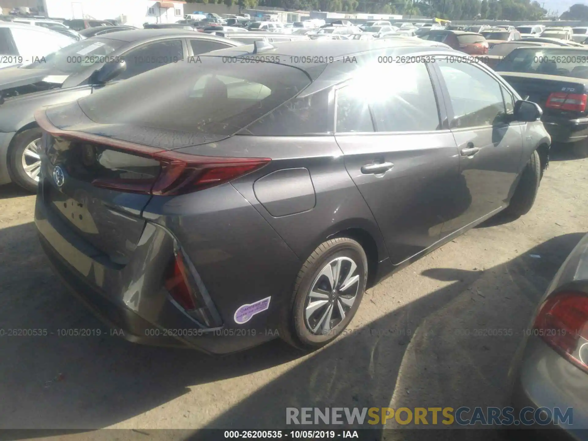 4 Фотография поврежденного автомобиля JTDKARFPXK3109551 TOYOTA PRIUS PRIME 2019