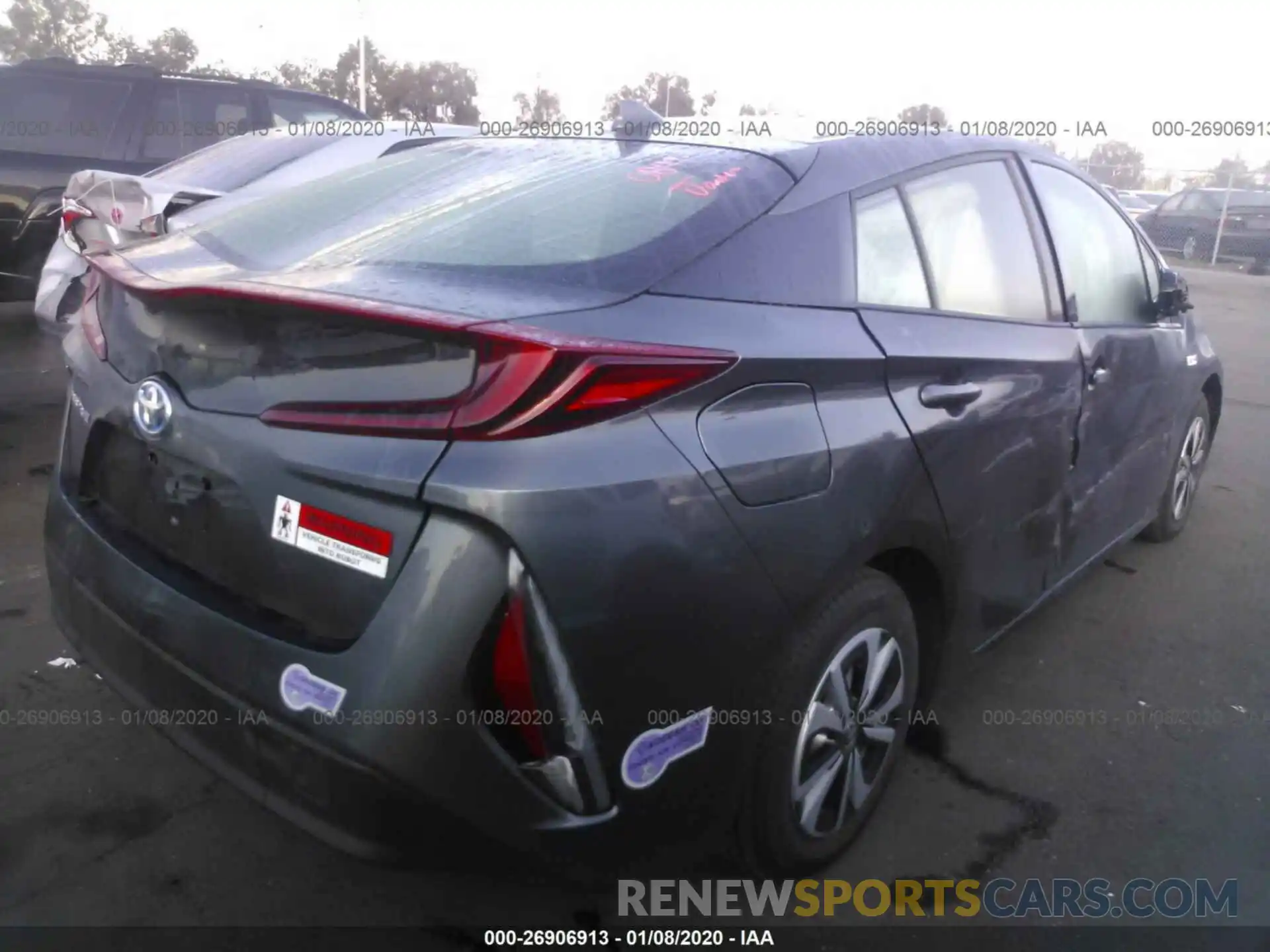 4 Фотография поврежденного автомобиля JTDKARFPXK3119979 TOYOTA PRIUS PRIME 2019