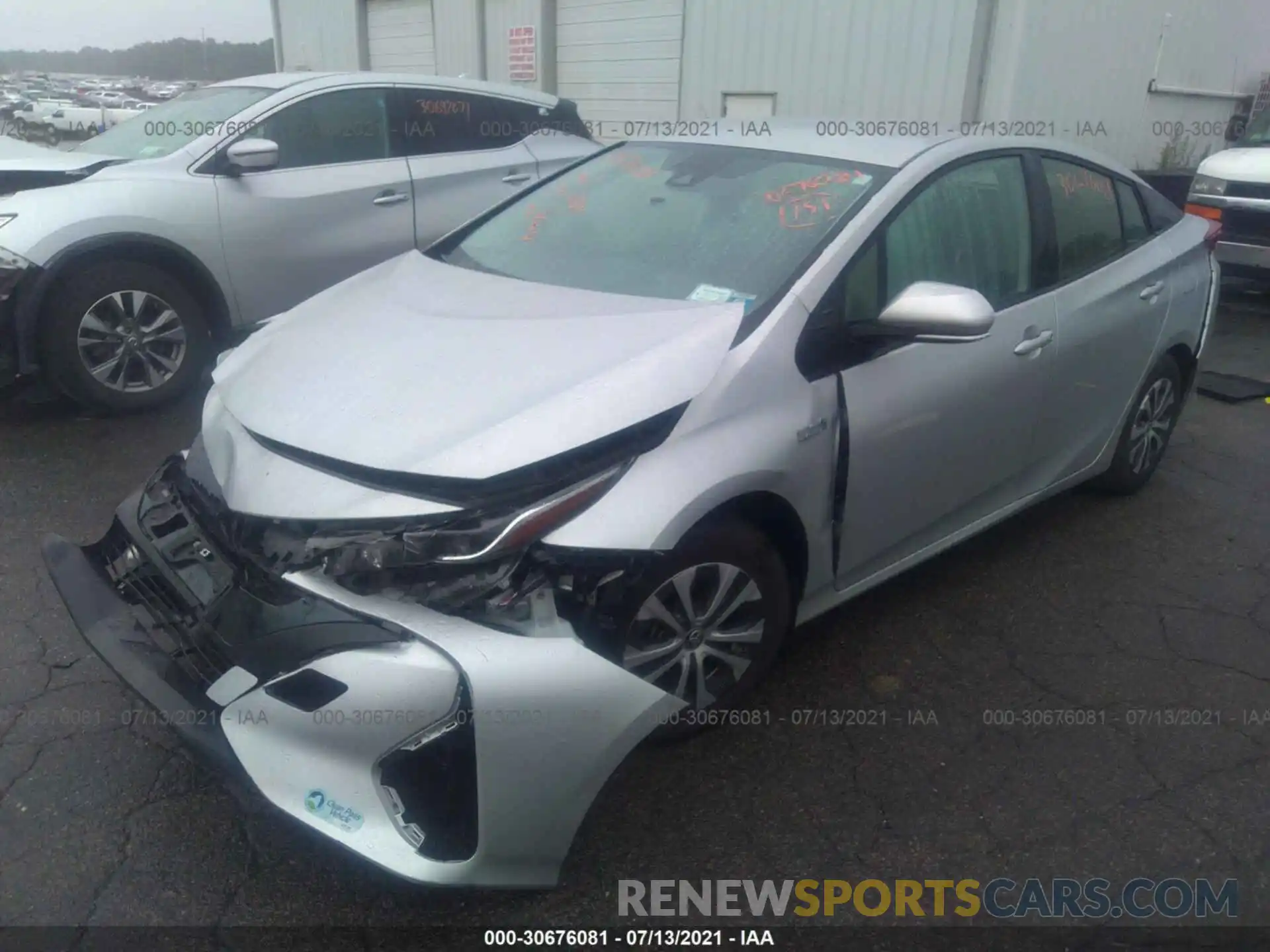 2 Photograph of a damaged car JTDKARFP1L3163001 TOYOTA PRIUS PRIME 2020