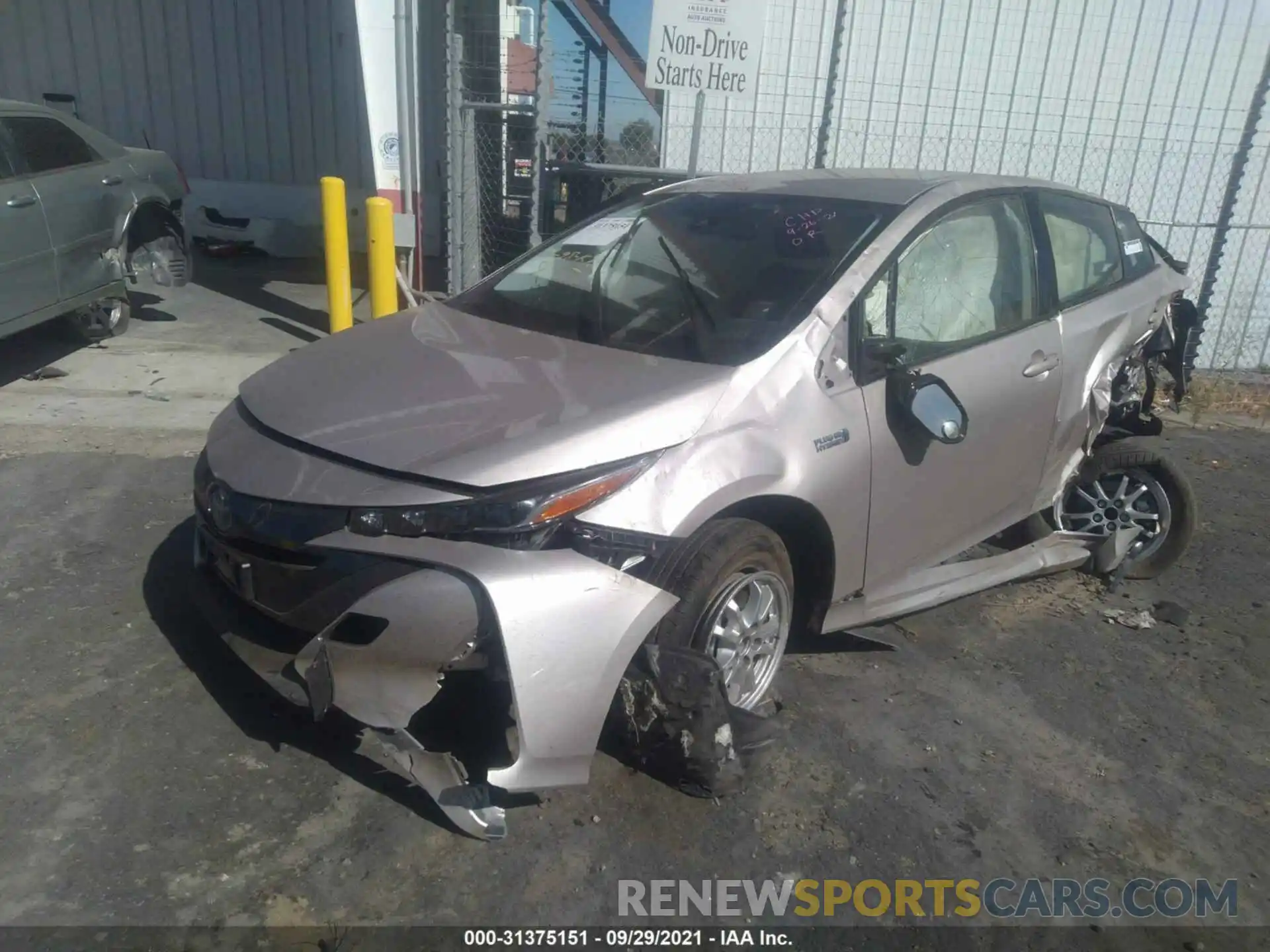 2 Photograph of a damaged car JTDKARFP3L3137421 TOYOTA PRIUS PRIME 2020