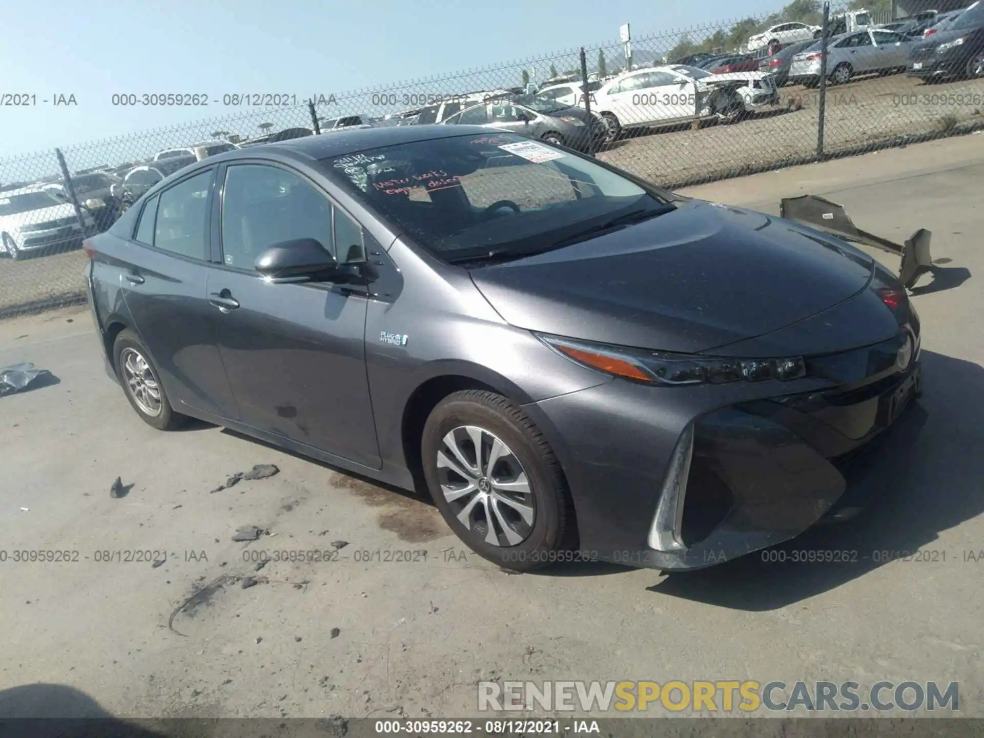 1 Photograph of a damaged car JTDKARFP3L3145552 TOYOTA PRIUS PRIME 2020