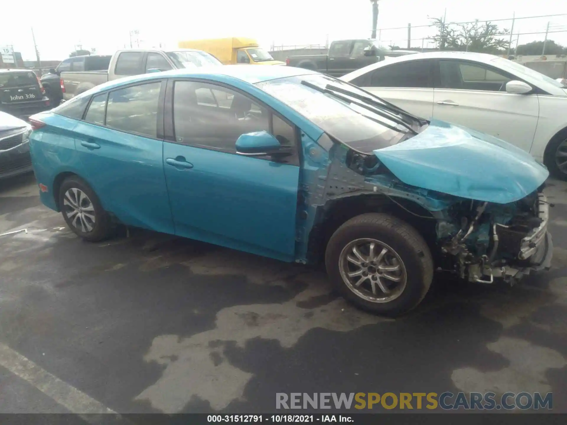 1 Photograph of a damaged car JTDKARFP3L3149603 TOYOTA PRIUS PRIME 2020