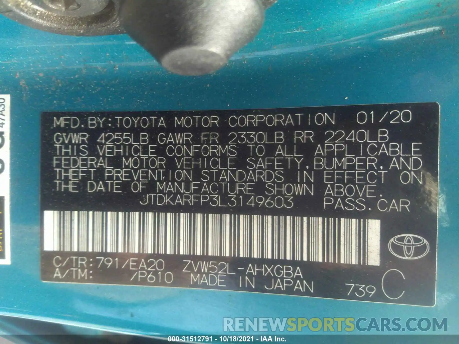 8 Photograph of a damaged car JTDKARFP3L3149603 TOYOTA PRIUS PRIME 2020