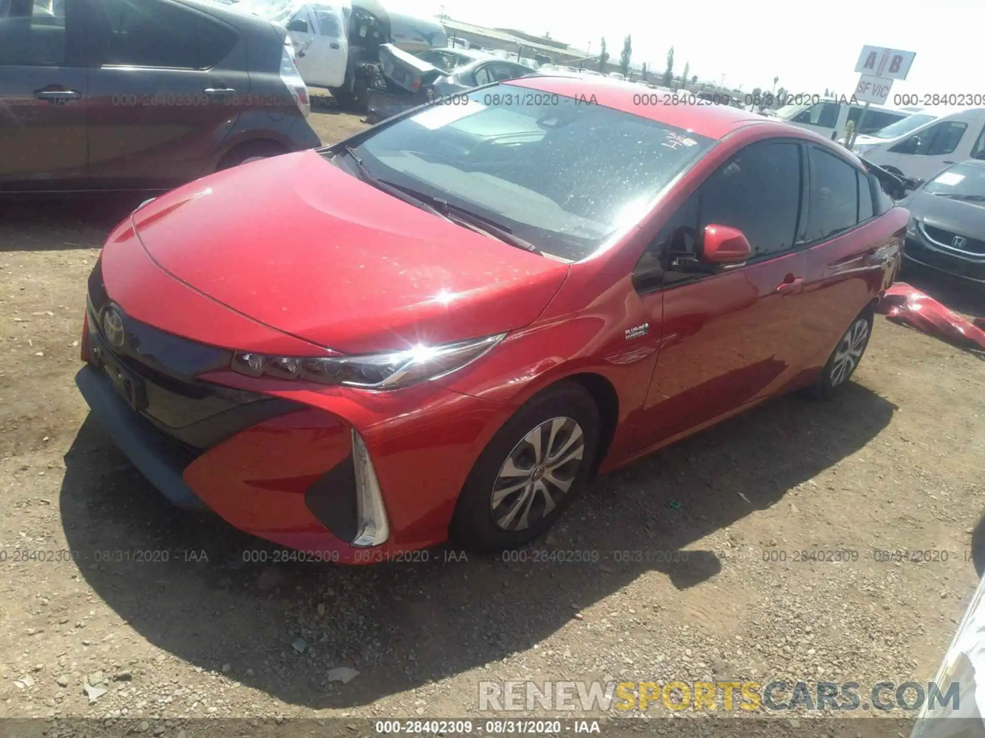 2 Фотография поврежденного автомобиля JTDKARFP3L3152131 TOYOTA PRIUS PRIME 2020